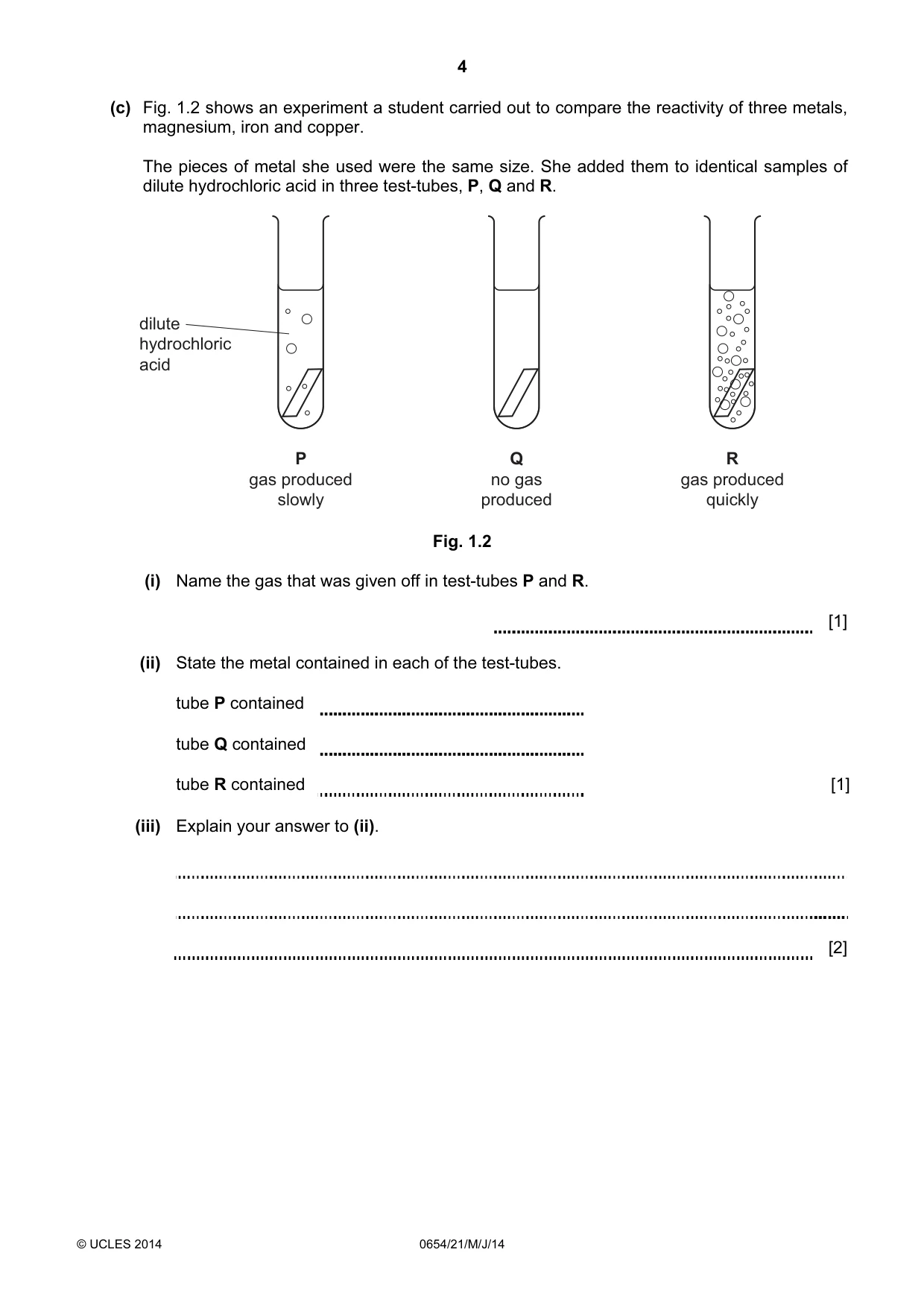 Cambridge IGCSE Sciences - Co-ordinated (Double) 0654 2014 May/June Paper 2 · Variant 1 question paper, page 4 of 32
