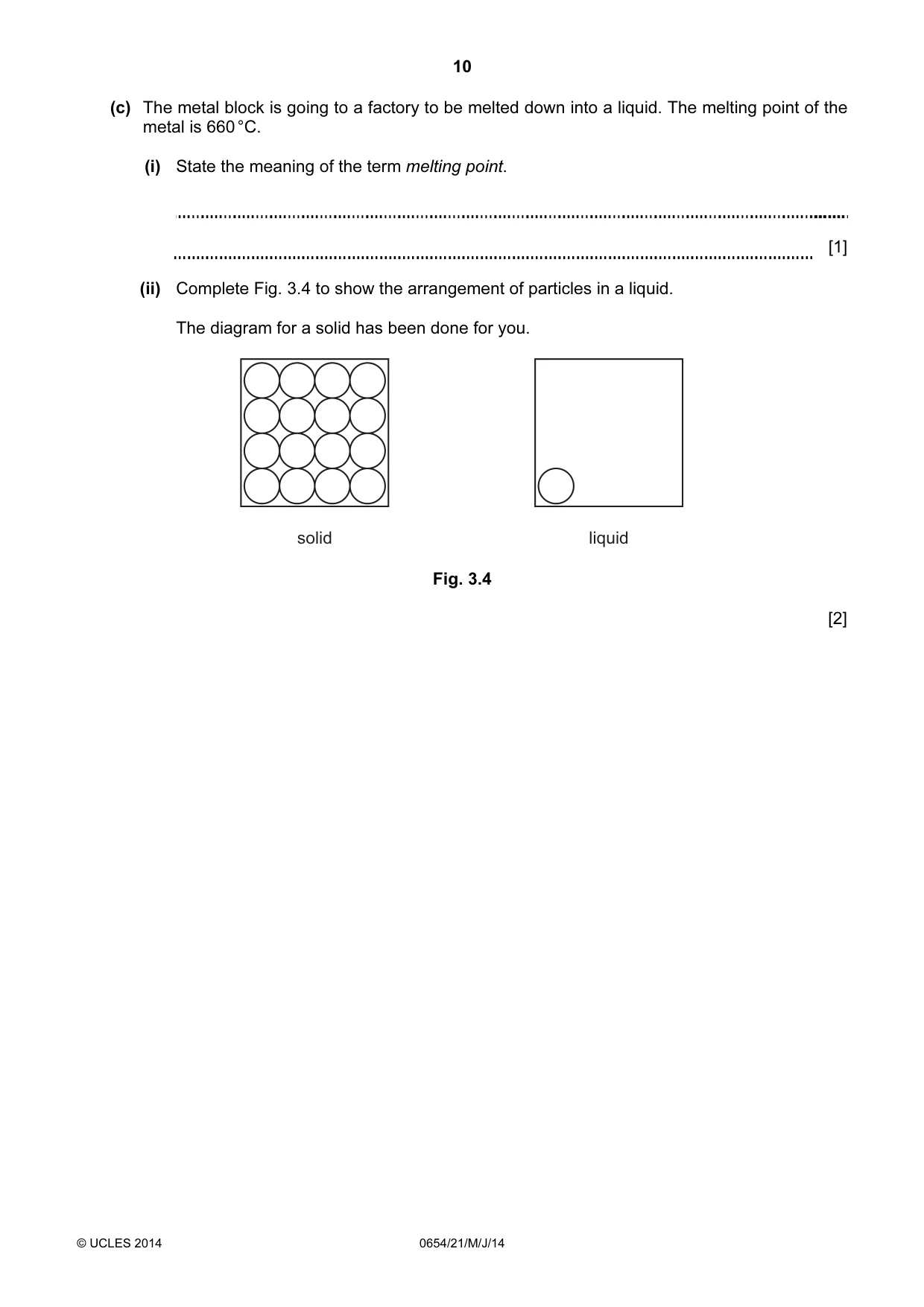 Cambridge IGCSE Sciences - Co-ordinated (Double) 0654 2014 May/June Paper 2 · Variant 1 question paper, page 10 of 32