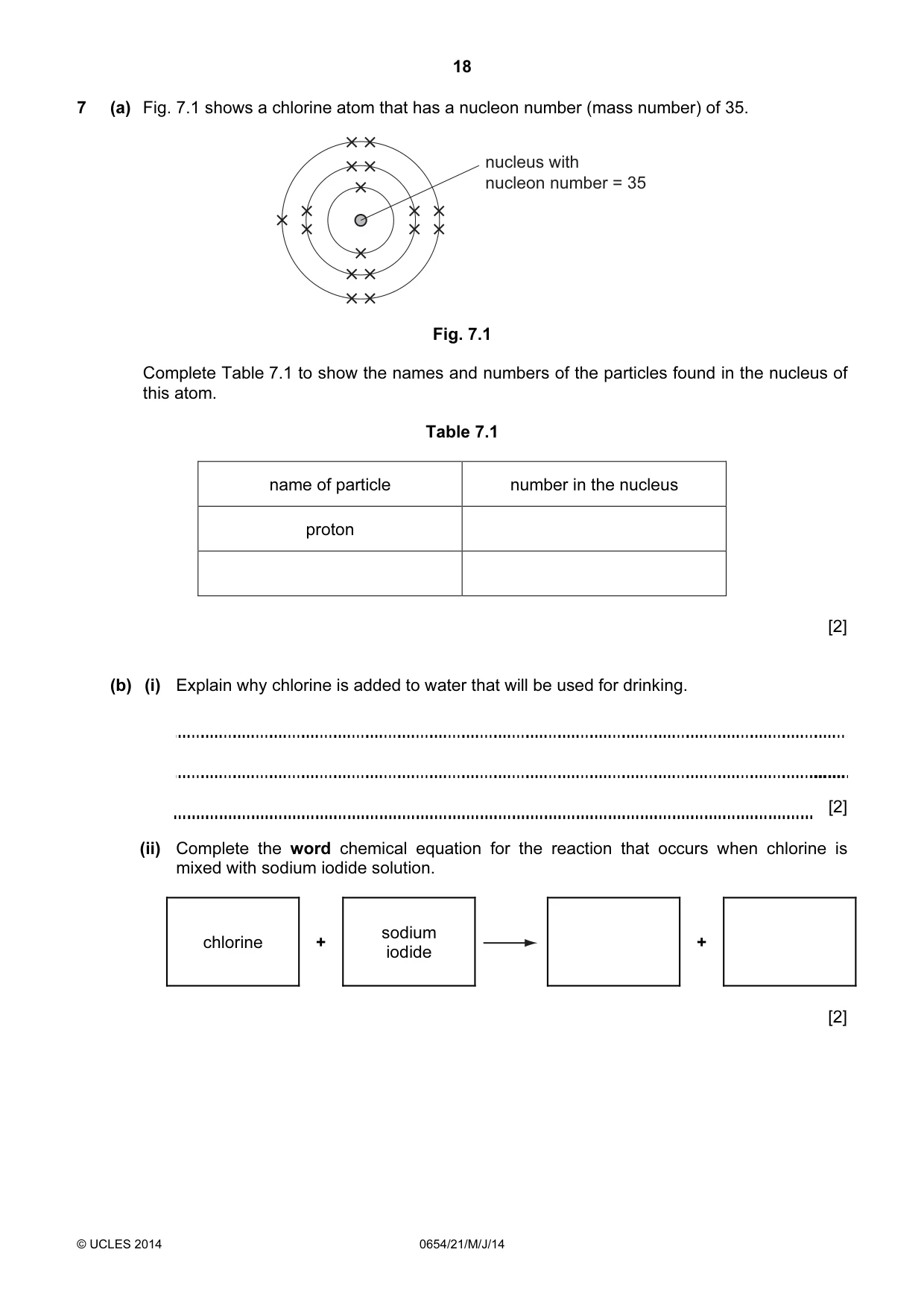 Cambridge IGCSE Sciences - Co-ordinated (Double) 0654 2014 May/June Paper 2 · Variant 1 question paper, page 18 of 32