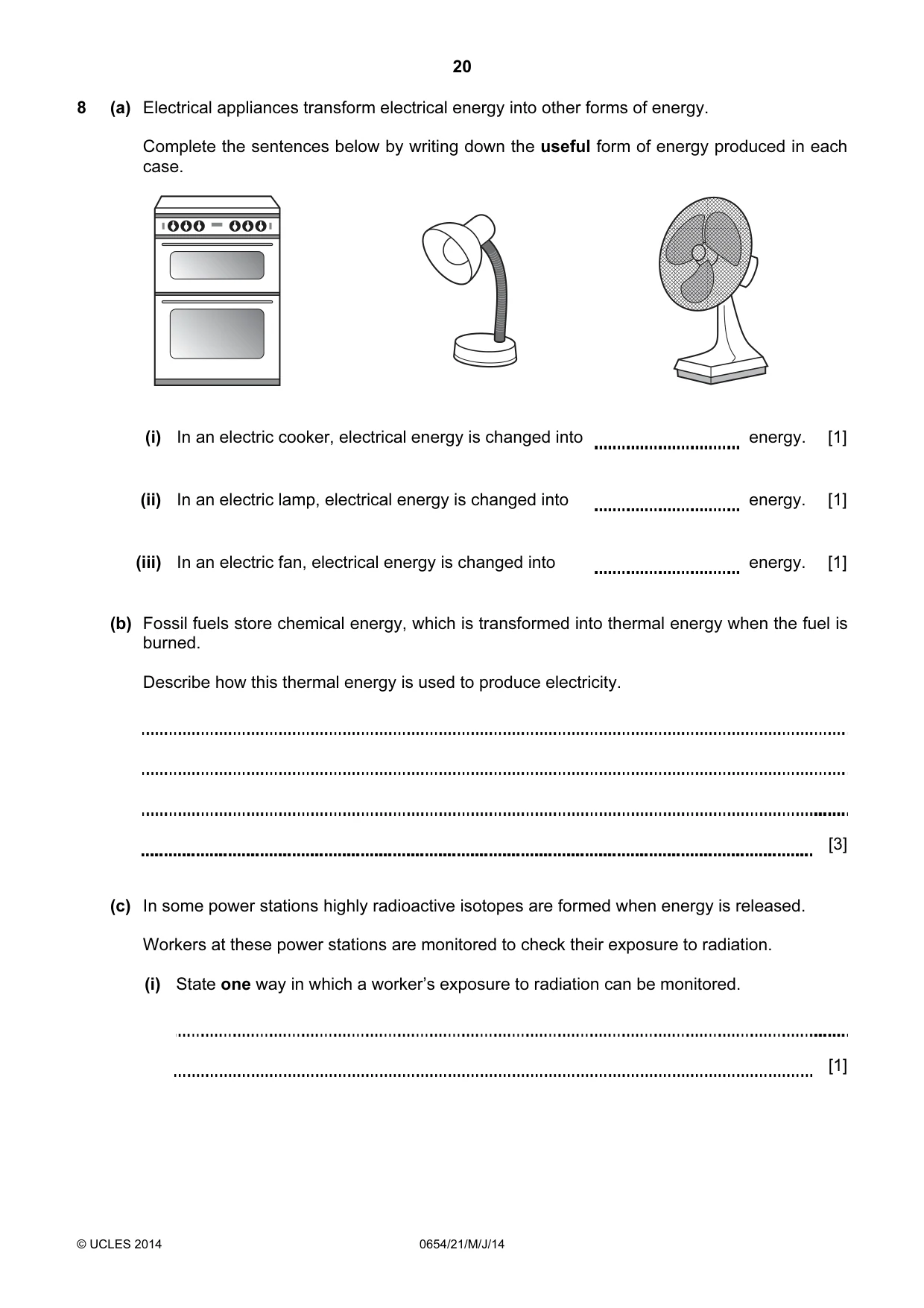 Cambridge IGCSE Sciences - Co-ordinated (Double) 0654 2014 May/June Paper 2 · Variant 1 question paper, page 20 of 32