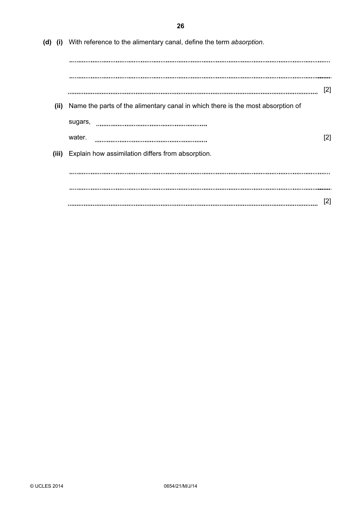 Cambridge IGCSE Sciences - Co-ordinated (Double) 0654 2014 May/June Paper 2 · Variant 1 question paper, page 26 of 32