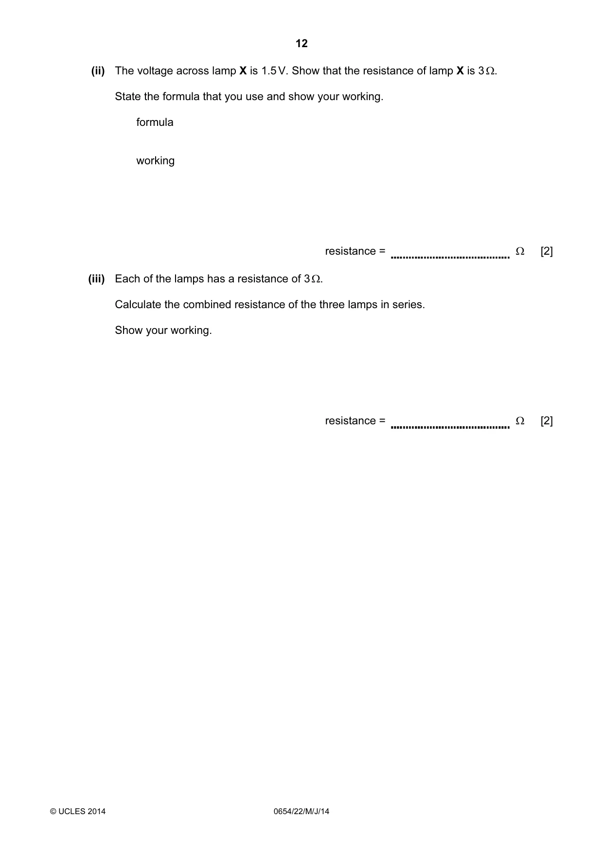 Cambridge IGCSE Sciences - Co-ordinated (Double) 0654 2014 May/June Paper 2 · Variant 2 question paper, page 12 of 28