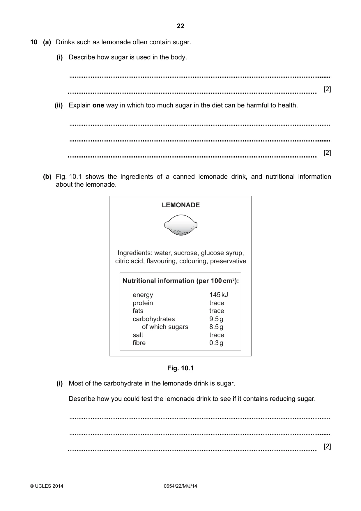 Cambridge IGCSE Sciences - Co-ordinated (Double) 0654 2014 May/June Paper 2 · Variant 2 question paper, page 22 of 28