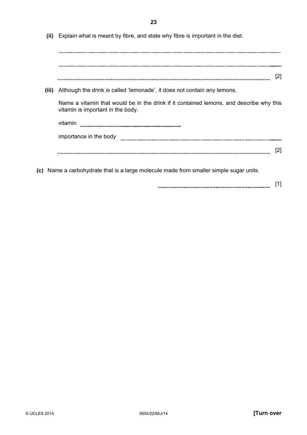Cambridge IGCSE Sciences - Co-ordinated (Double) 0654 2014 May/June Paper 2 · Variant 2 question paper, page 23 of 28