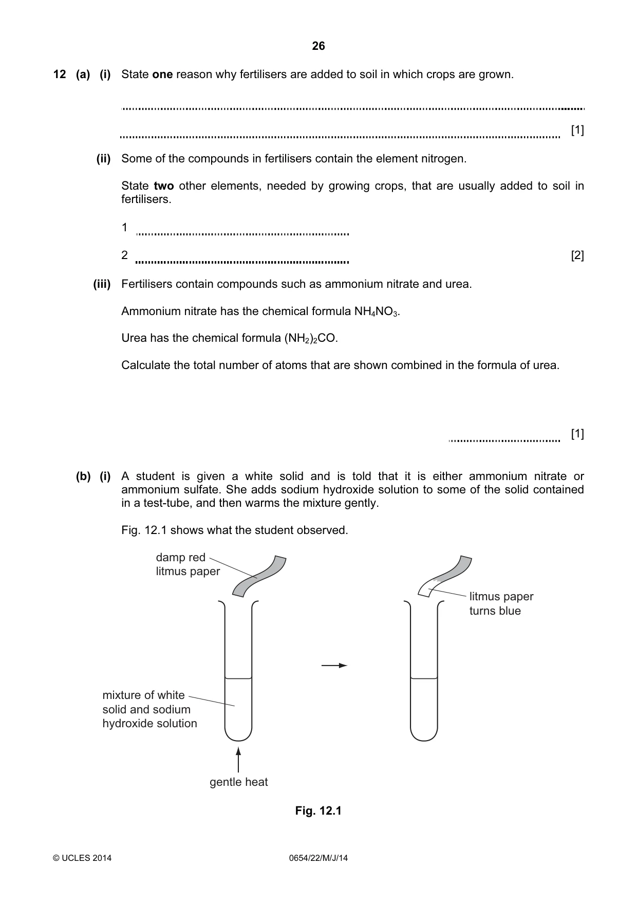 Cambridge IGCSE Sciences - Co-ordinated (Double) 0654 2014 May/June Paper 2 · Variant 2 question paper, page 26 of 28
