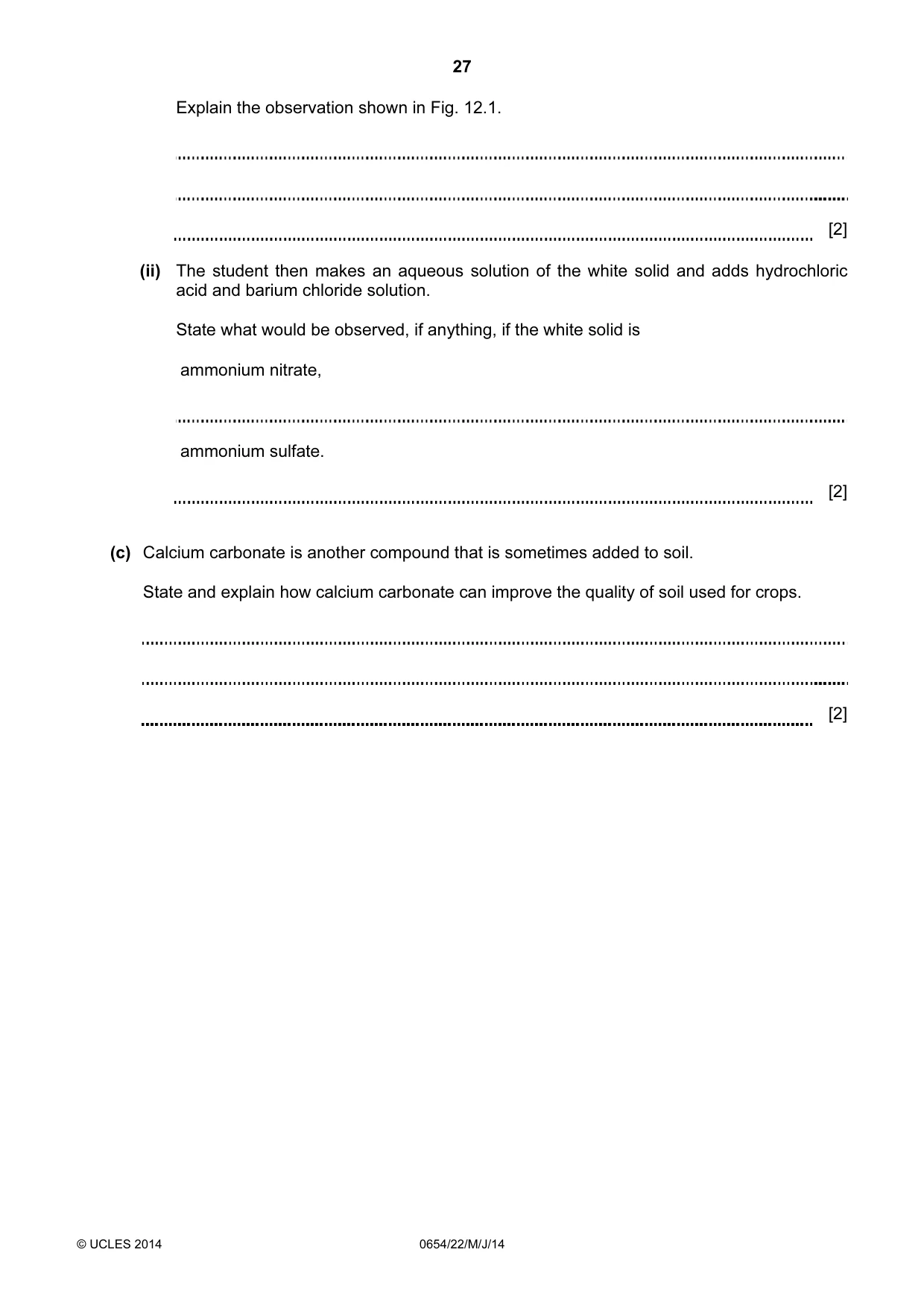 Cambridge IGCSE Sciences - Co-ordinated (Double) 0654 2014 May/June Paper 2 · Variant 2 question paper, page 27 of 28