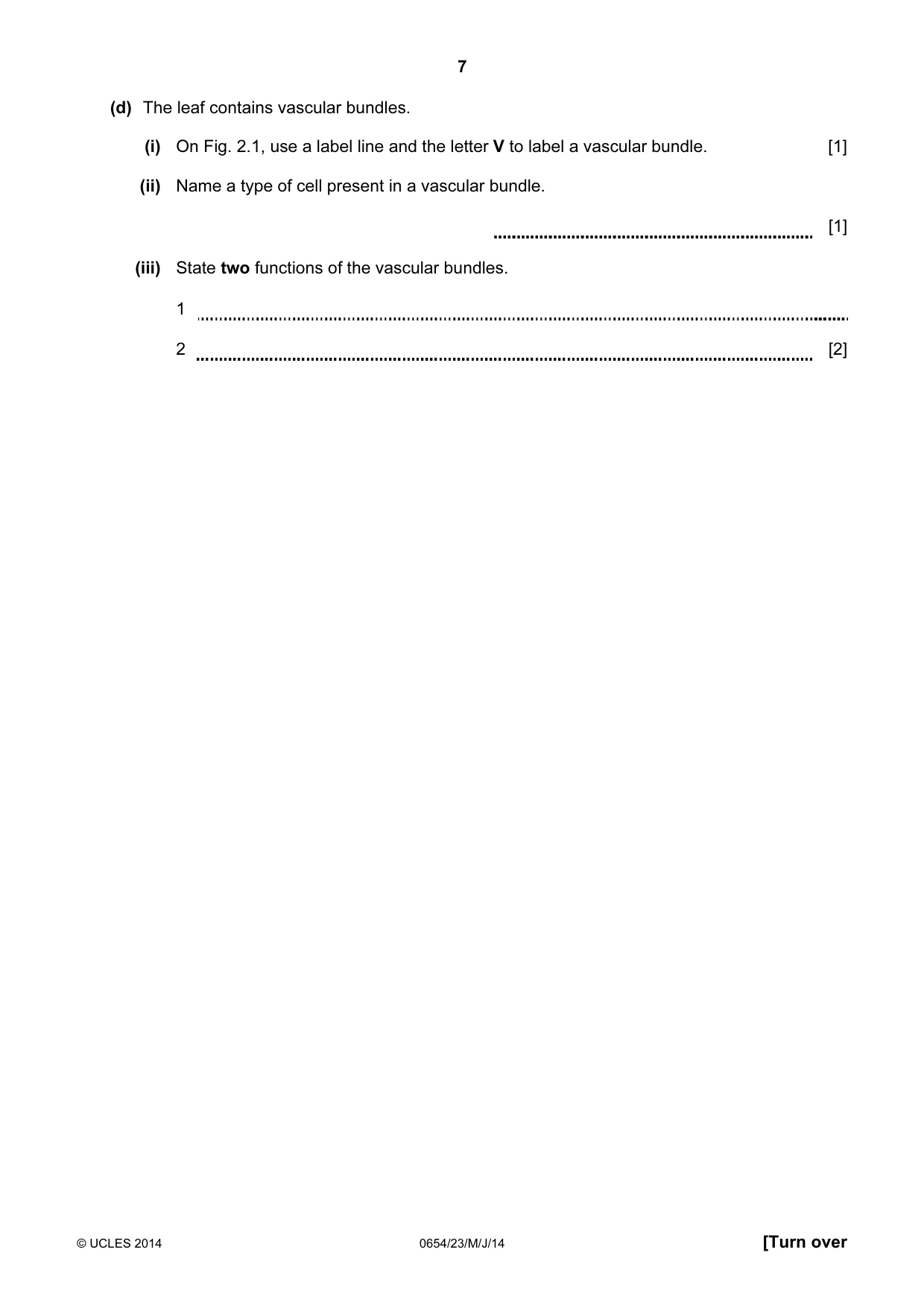 Cambridge IGCSE Sciences - Co-ordinated (Double) 0654 2014 May/June Paper 2 · Variant 3 question paper, page 7 of 32
