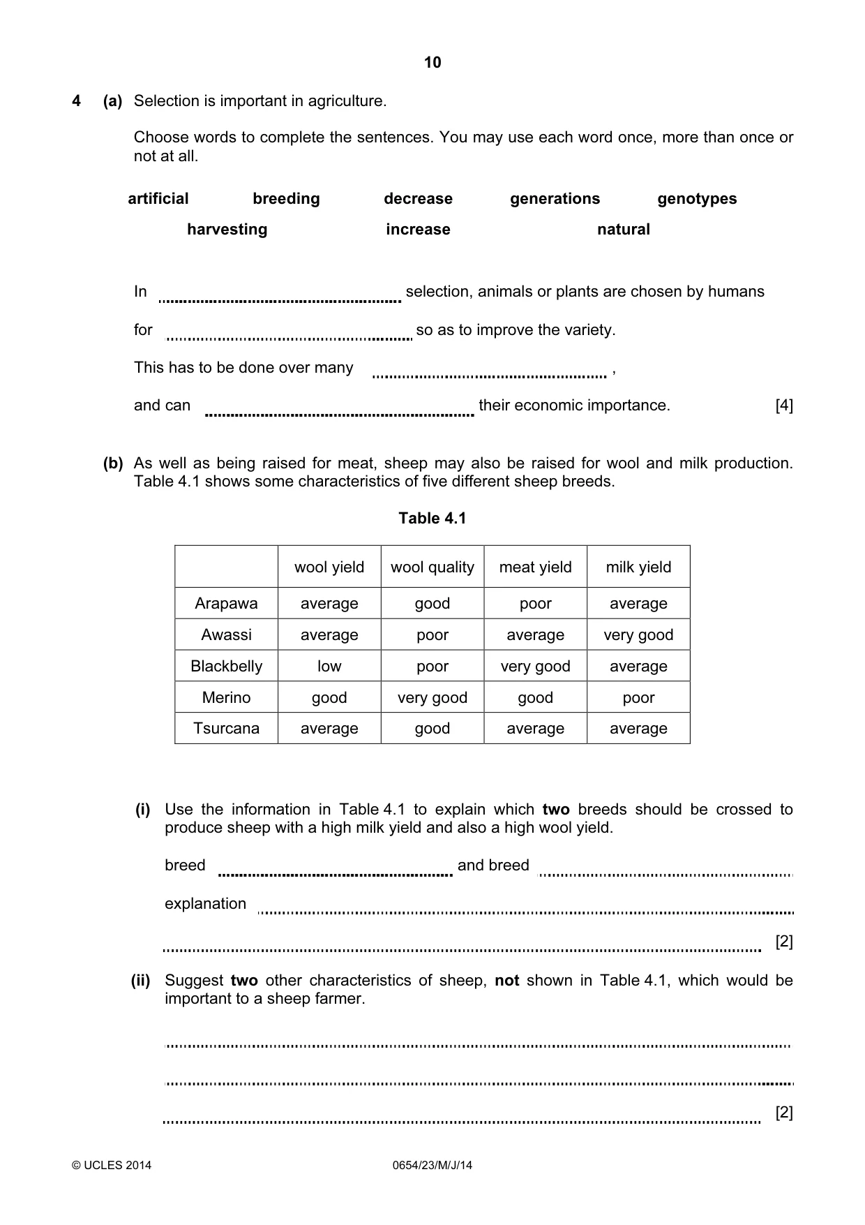 Cambridge IGCSE Sciences - Co-ordinated (Double) 0654 2014 May/June Paper 2 · Variant 3 question paper, page 10 of 32