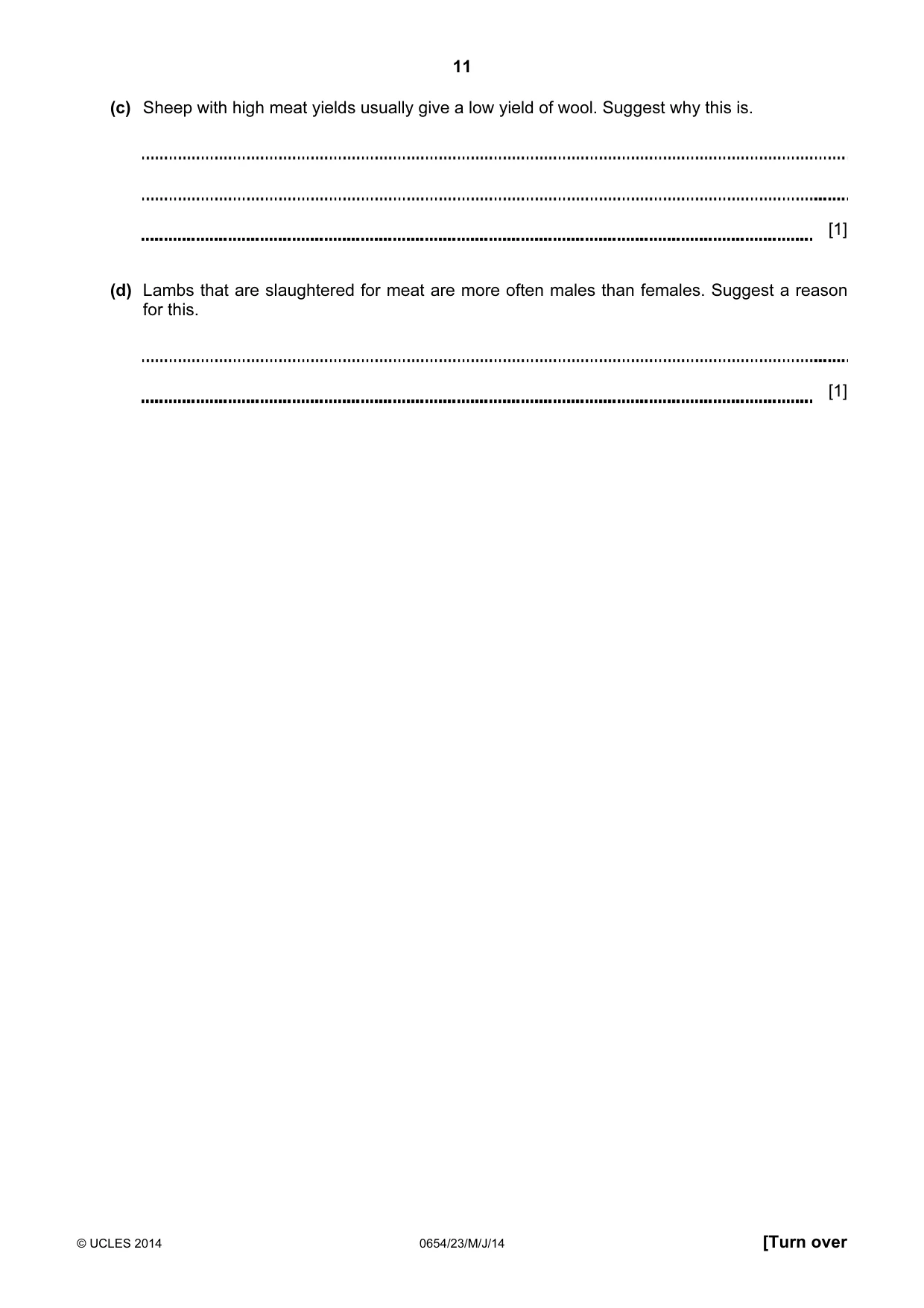 Cambridge IGCSE Sciences - Co-ordinated (Double) 0654 2014 May/June Paper 2 · Variant 3 question paper, page 11 of 32
