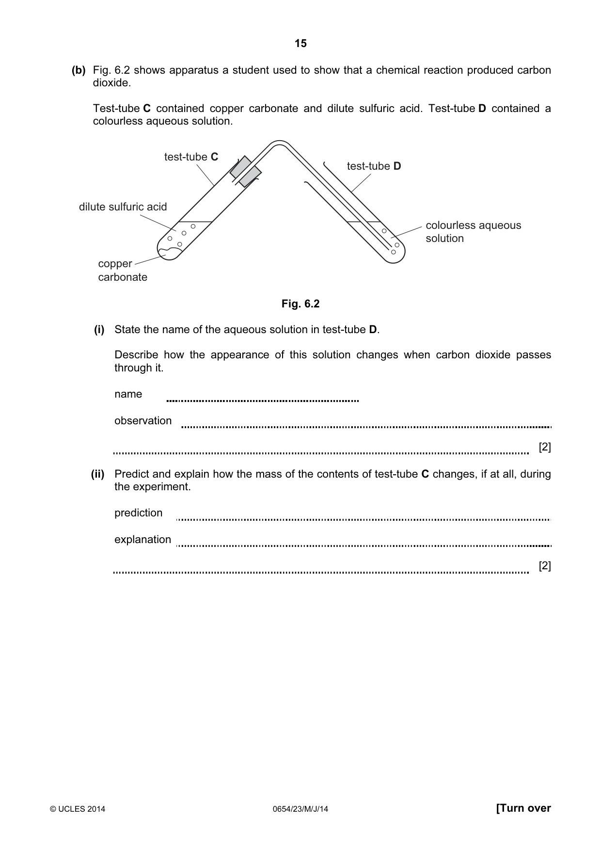 Cambridge IGCSE Sciences - Co-ordinated (Double) 0654 2014 May/June Paper 2 · Variant 3 question paper, page 15 of 32