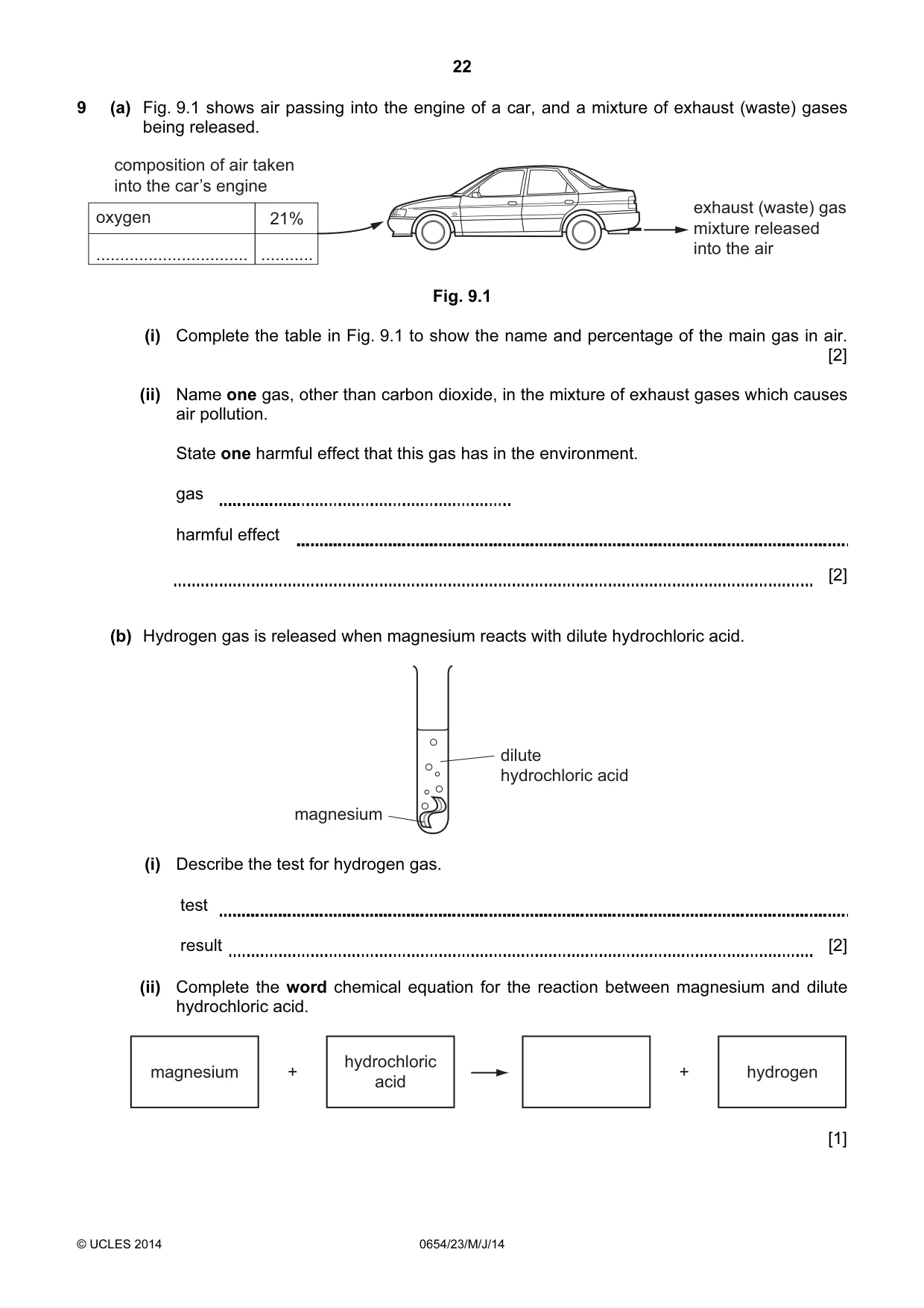 Cambridge IGCSE Sciences - Co-ordinated (Double) 0654 2014 May/June Paper 2 · Variant 3 question paper, page 22 of 32