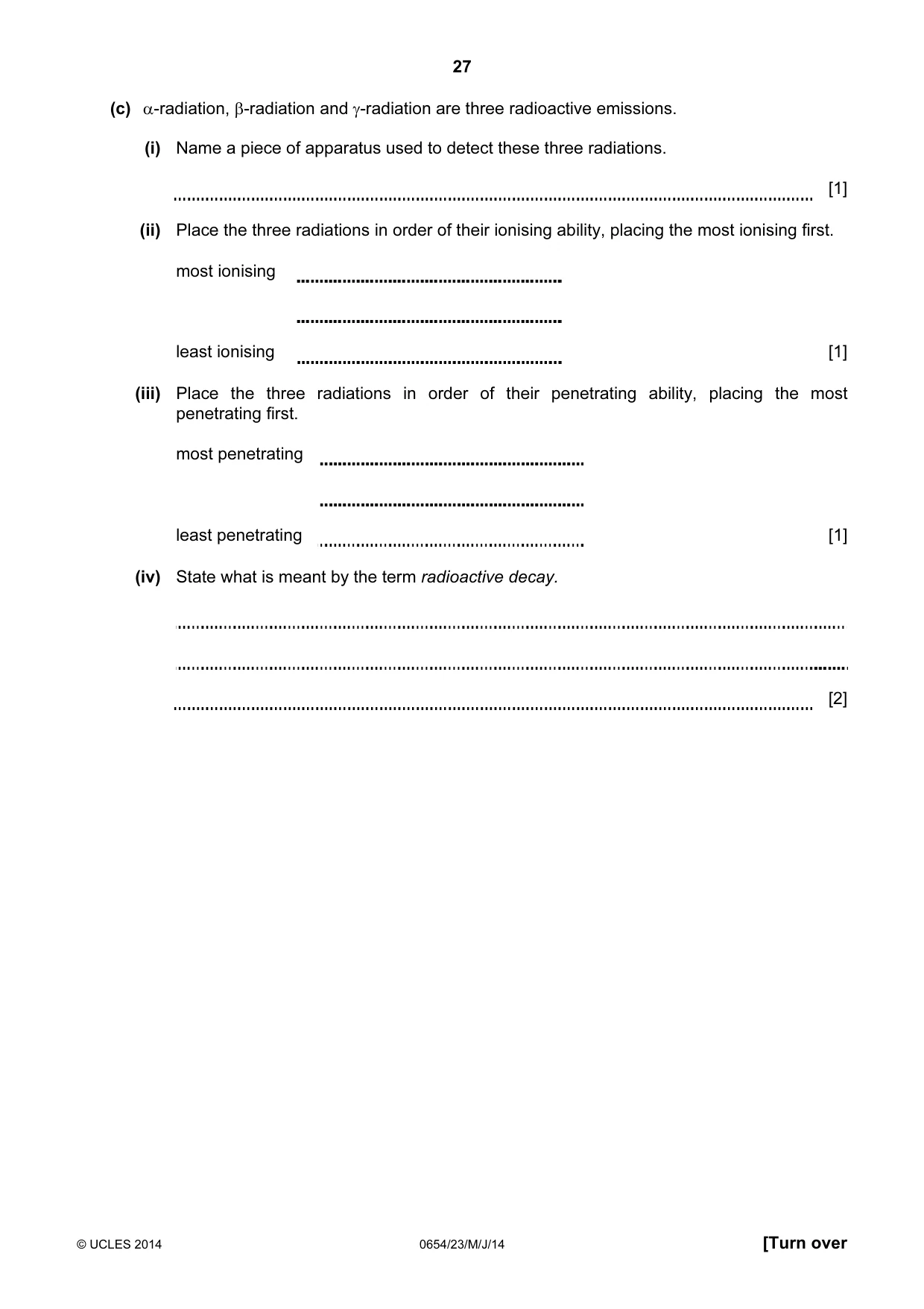 Cambridge IGCSE Sciences - Co-ordinated (Double) 0654 2014 May/June Paper 2 · Variant 3 question paper, page 27 of 32