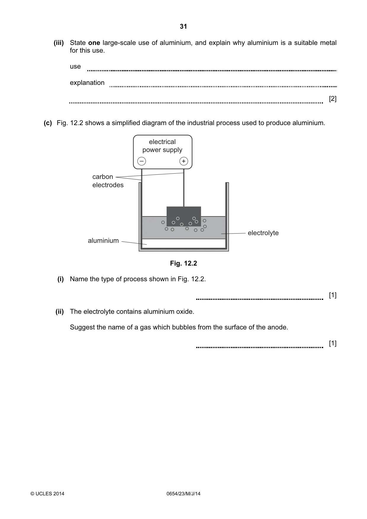 Cambridge IGCSE Sciences - Co-ordinated (Double) 0654 2014 May/June Paper 2 · Variant 3 question paper, page 31 of 32