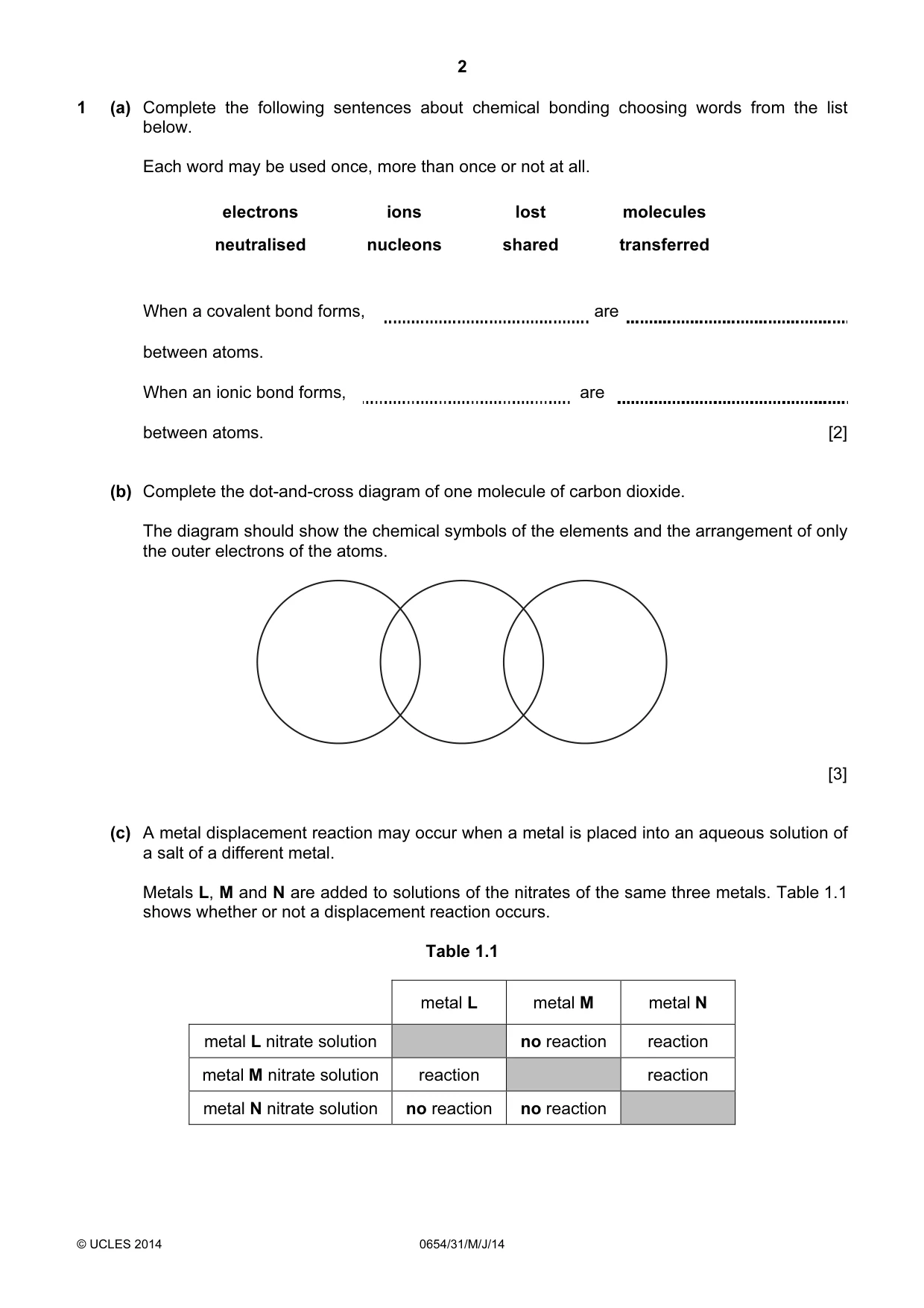 Cambridge IGCSE Sciences - Co-ordinated (Double) 0654 2014 May/June Paper 3 · Variant 1 question paper, page 2 of 32