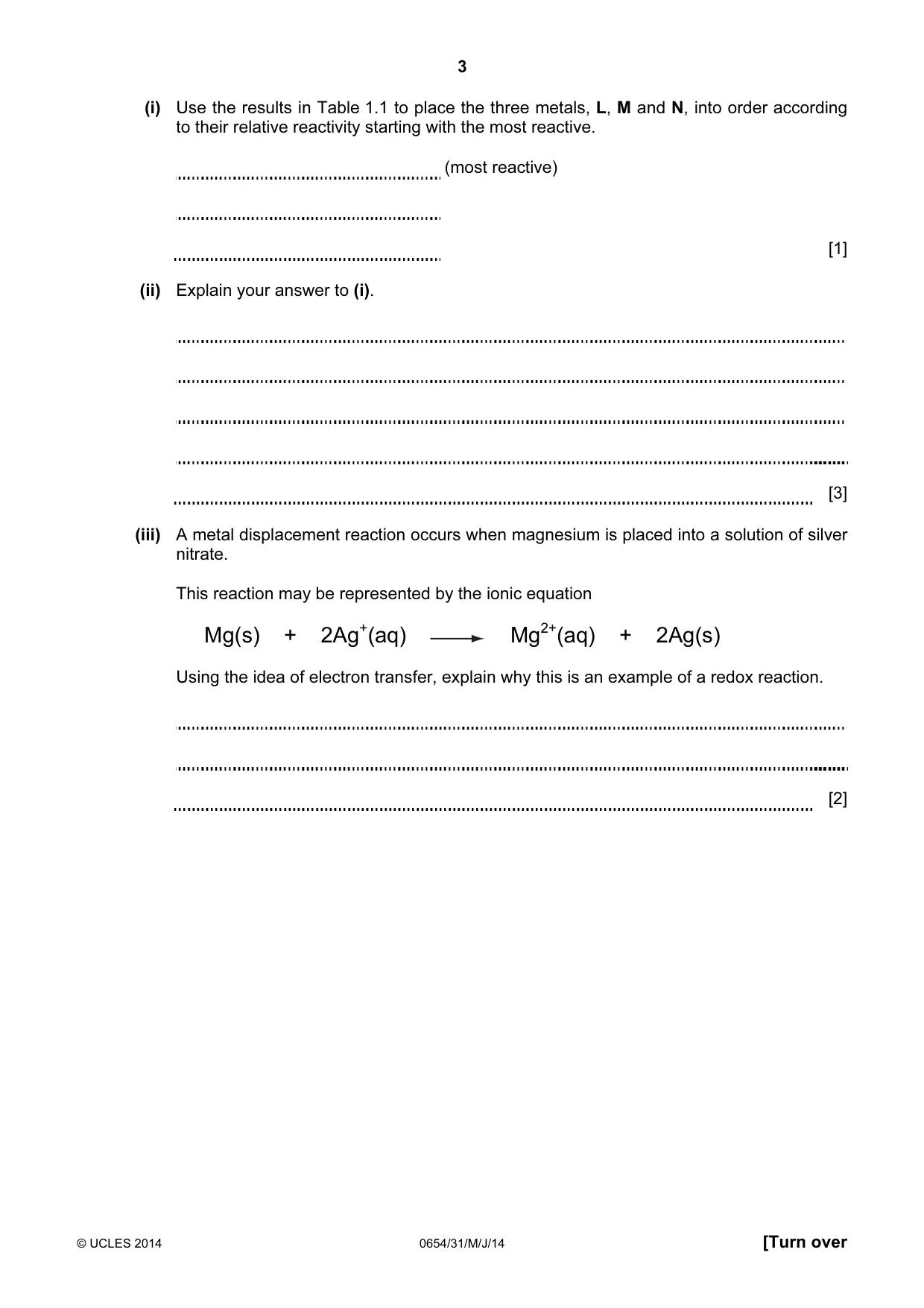 Cambridge IGCSE Sciences - Co-ordinated (Double) 0654 2014 May/June Paper 3 · Variant 1 question paper, page 3 of 32