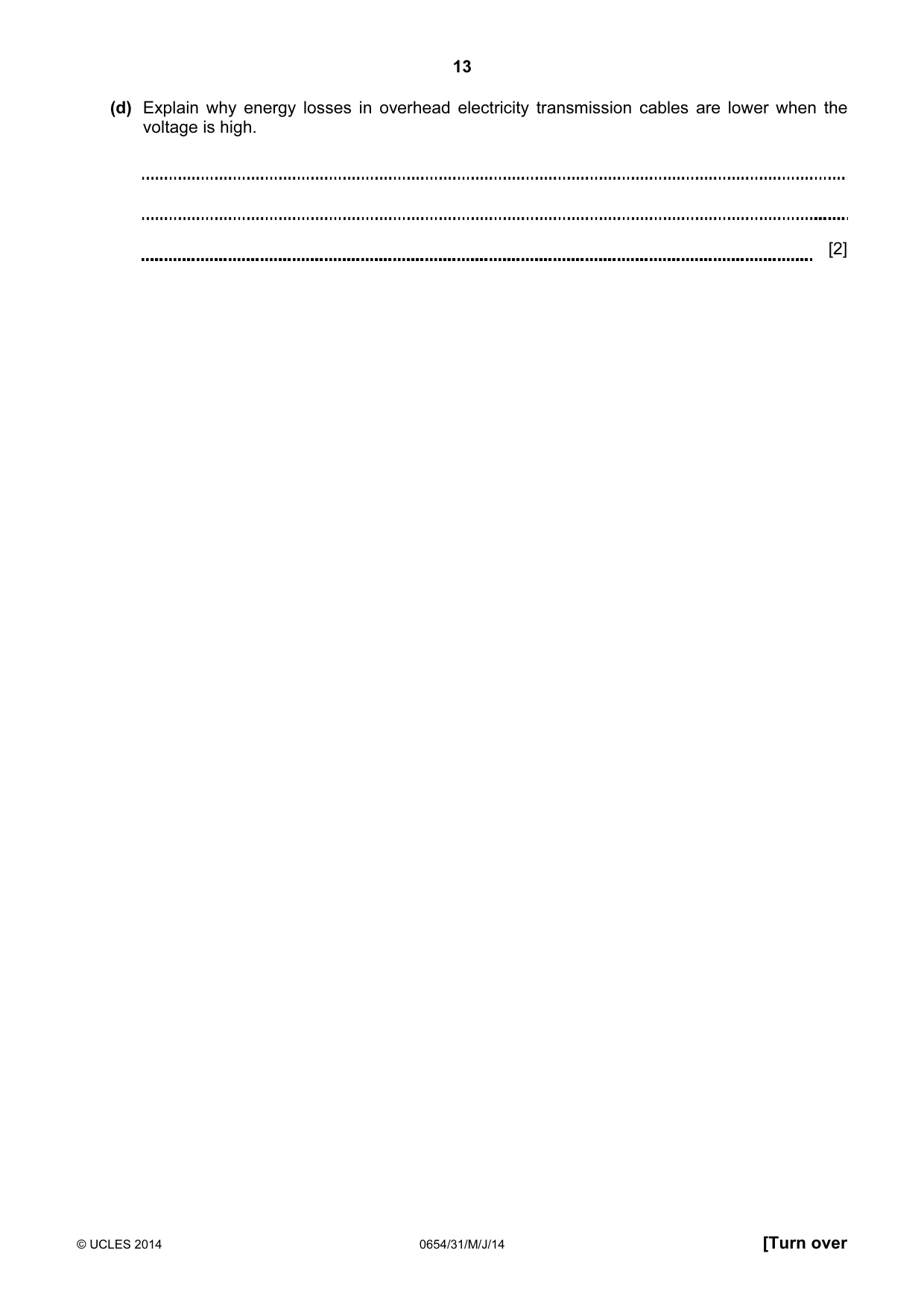 Cambridge IGCSE Sciences - Co-ordinated (Double) 0654 2014 May/June Paper 3 · Variant 1 question paper, page 13 of 32