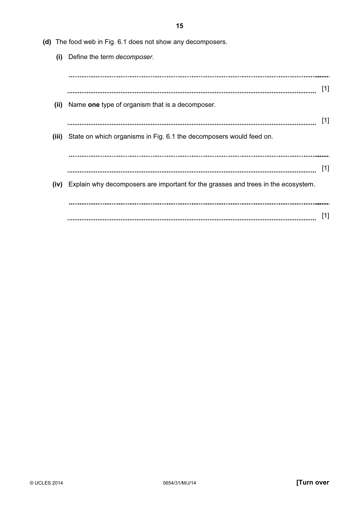 Cambridge IGCSE Sciences - Co-ordinated (Double) 0654 2014 May/June Paper 3 · Variant 1 question paper, page 15 of 32