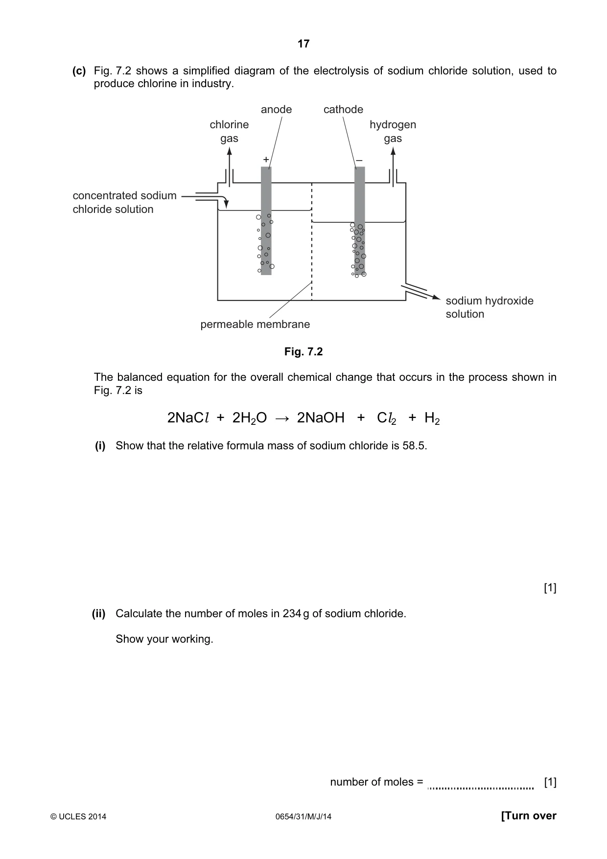 Cambridge IGCSE Sciences - Co-ordinated (Double) 0654 2014 May/June Paper 3 · Variant 1 question paper, page 17 of 32