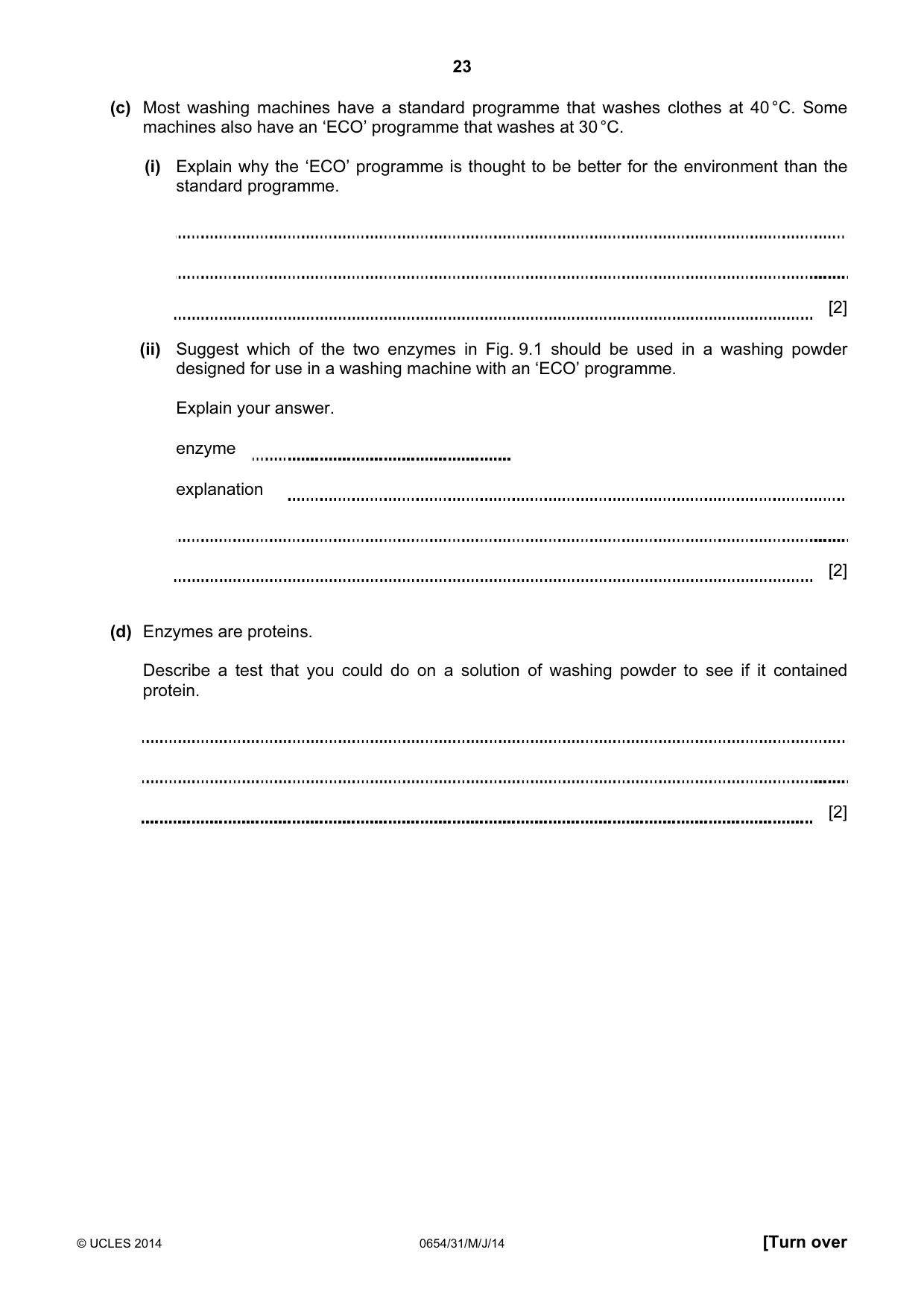 Cambridge IGCSE Sciences - Co-ordinated (Double) 0654 2014 May/June Paper 3 · Variant 1 question paper, page 23 of 32