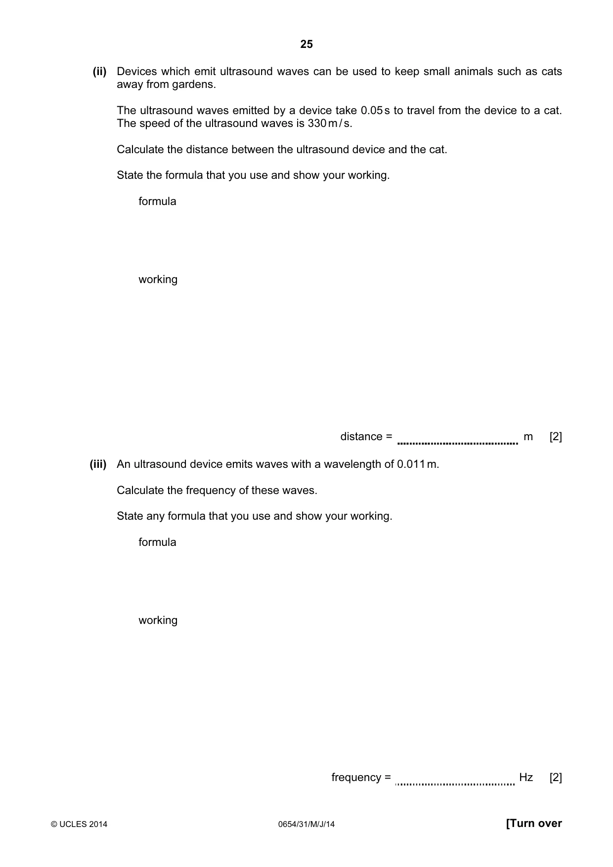 Cambridge IGCSE Sciences - Co-ordinated (Double) 0654 2014 May/June Paper 3 · Variant 1 question paper, page 25 of 32