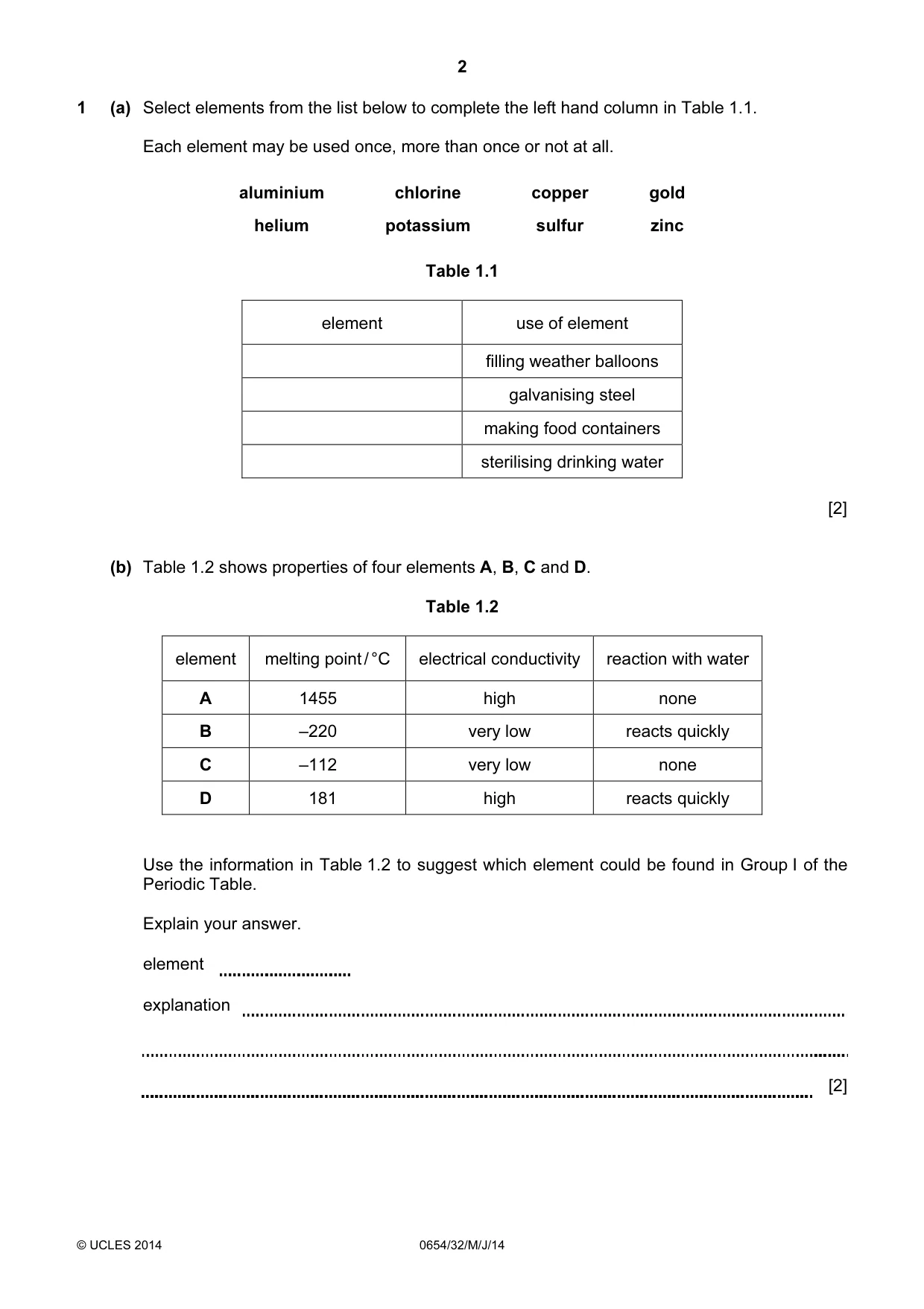 Cambridge IGCSE Sciences - Co-ordinated (Double) 0654 2014 May/June Paper 3 · Variant 2 question paper, page 2 of 32
