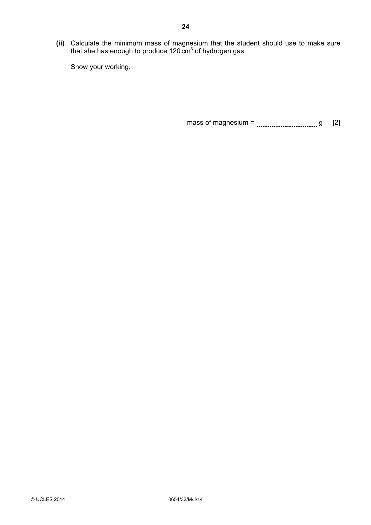 Cambridge IGCSE Sciences - Co-ordinated (Double) 0654 2014 May/June Paper 3 · Variant 2 question paper, page 24 of 32