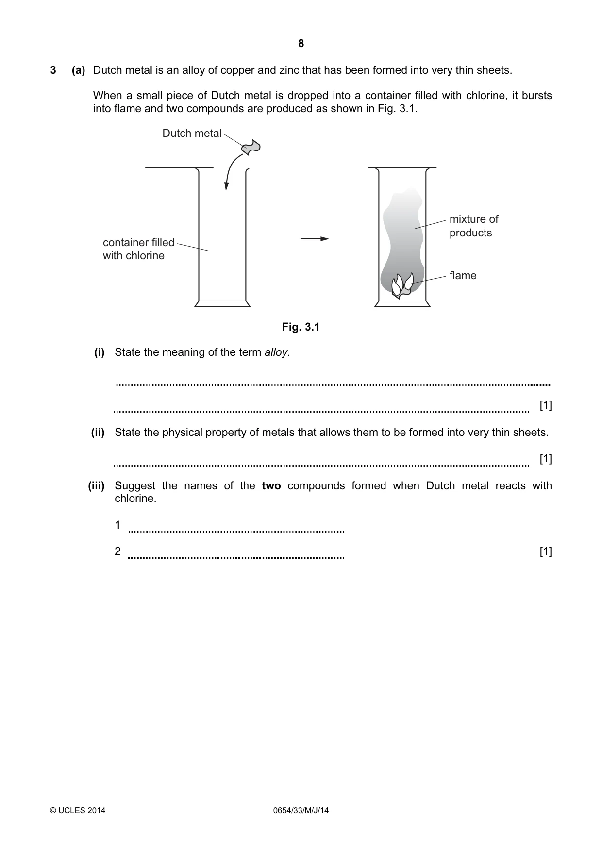 Cambridge IGCSE Sciences - Co-ordinated (Double) 0654 2014 May/June Paper 3 · Variant 3 question paper, page 8 of 32