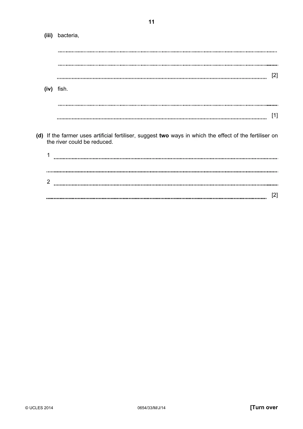 Cambridge IGCSE Sciences - Co-ordinated (Double) 0654 2014 May/June Paper 3 · Variant 3 question paper, page 11 of 32