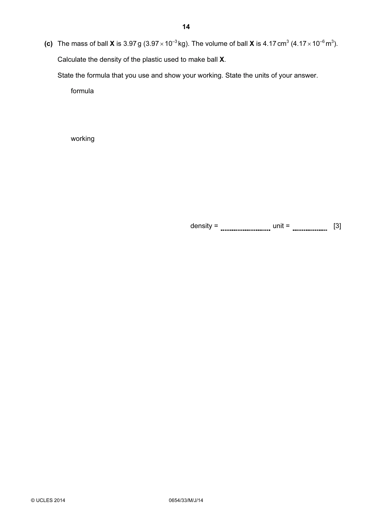 Cambridge IGCSE Sciences - Co-ordinated (Double) 0654 2014 May/June Paper 3 · Variant 3 question paper, page 14 of 32