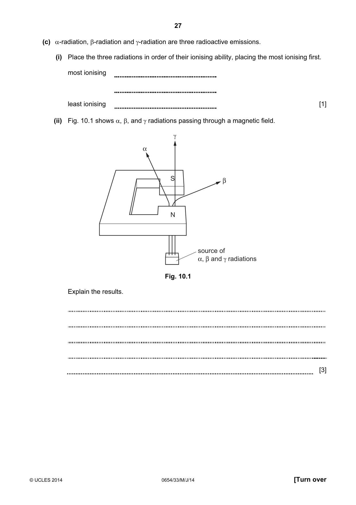 Cambridge IGCSE Sciences - Co-ordinated (Double) 0654 2014 May/June Paper 3 · Variant 3 question paper, page 27 of 32