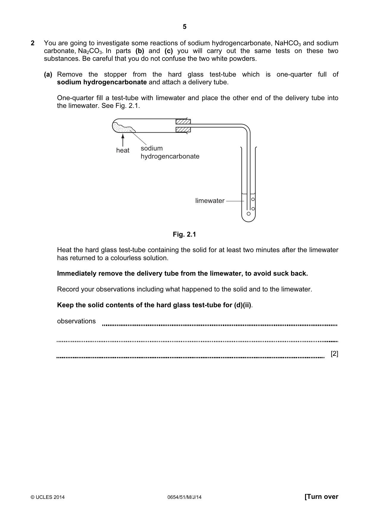 Cambridge IGCSE Sciences - Co-ordinated (Double) 0654 2014 May/June Paper 5 · Variant 1 question paper, page 5 of 16