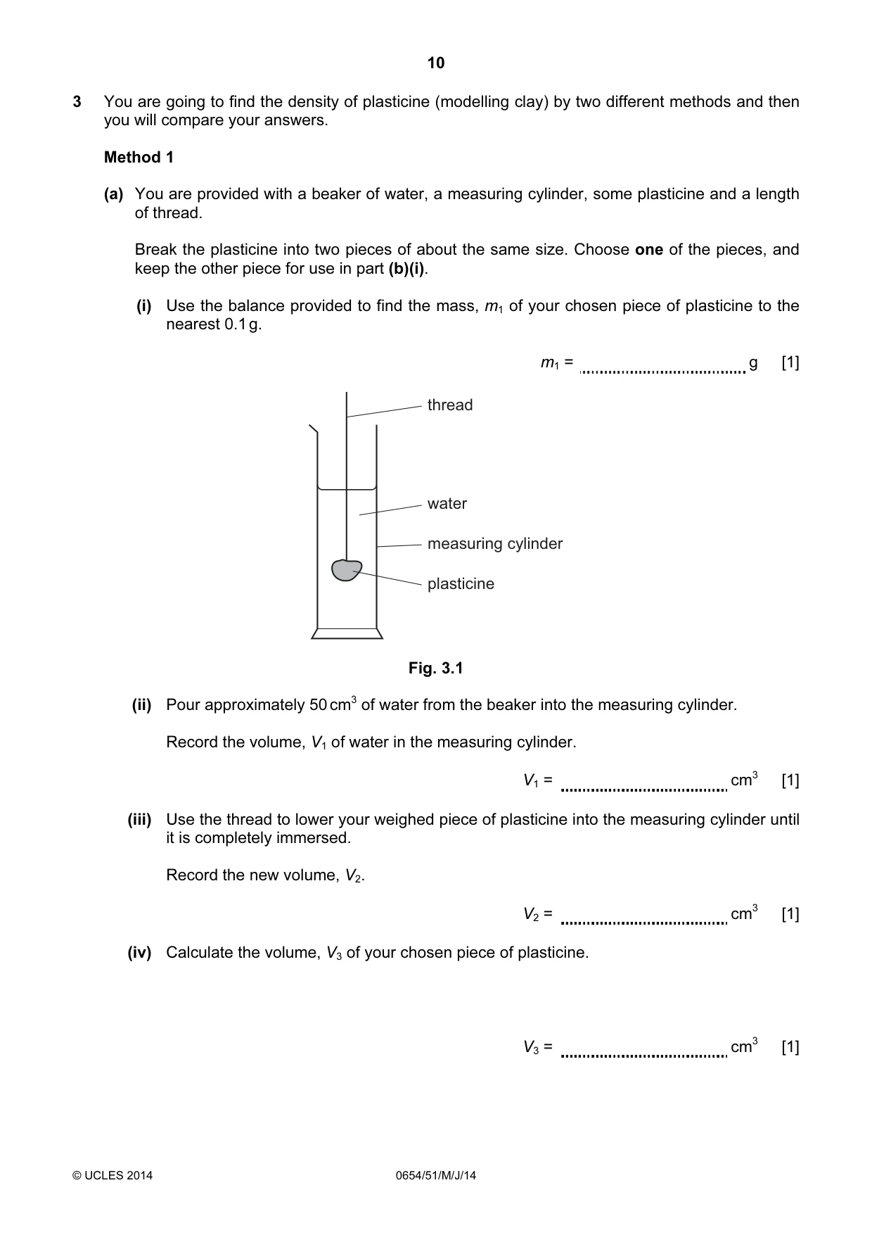 Cambridge IGCSE Sciences - Co-ordinated (Double) 0654 2014 May/June Paper 5 · Variant 1 question paper, page 10 of 16