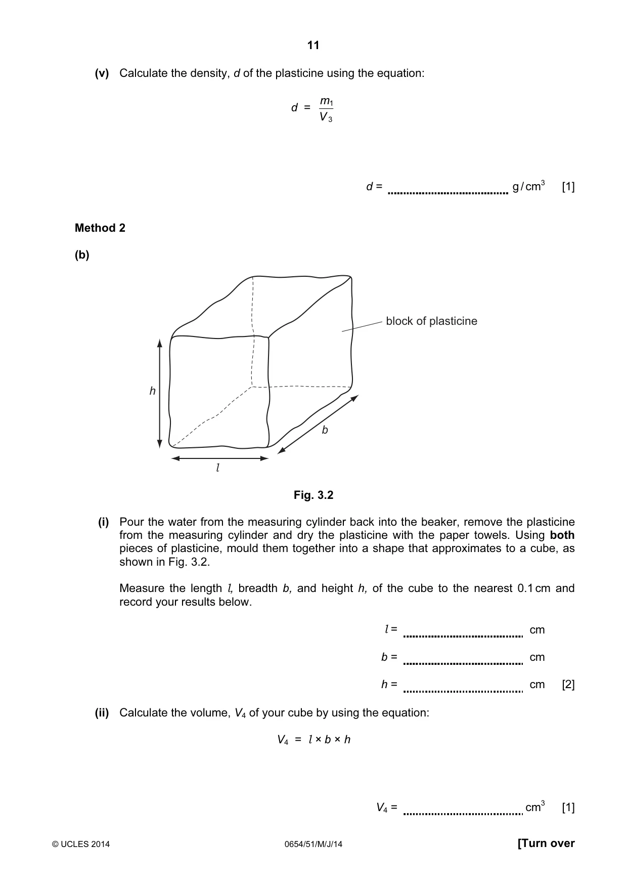 Cambridge IGCSE Sciences - Co-ordinated (Double) 0654 2014 May/June Paper 5 · Variant 1 question paper, page 11 of 16