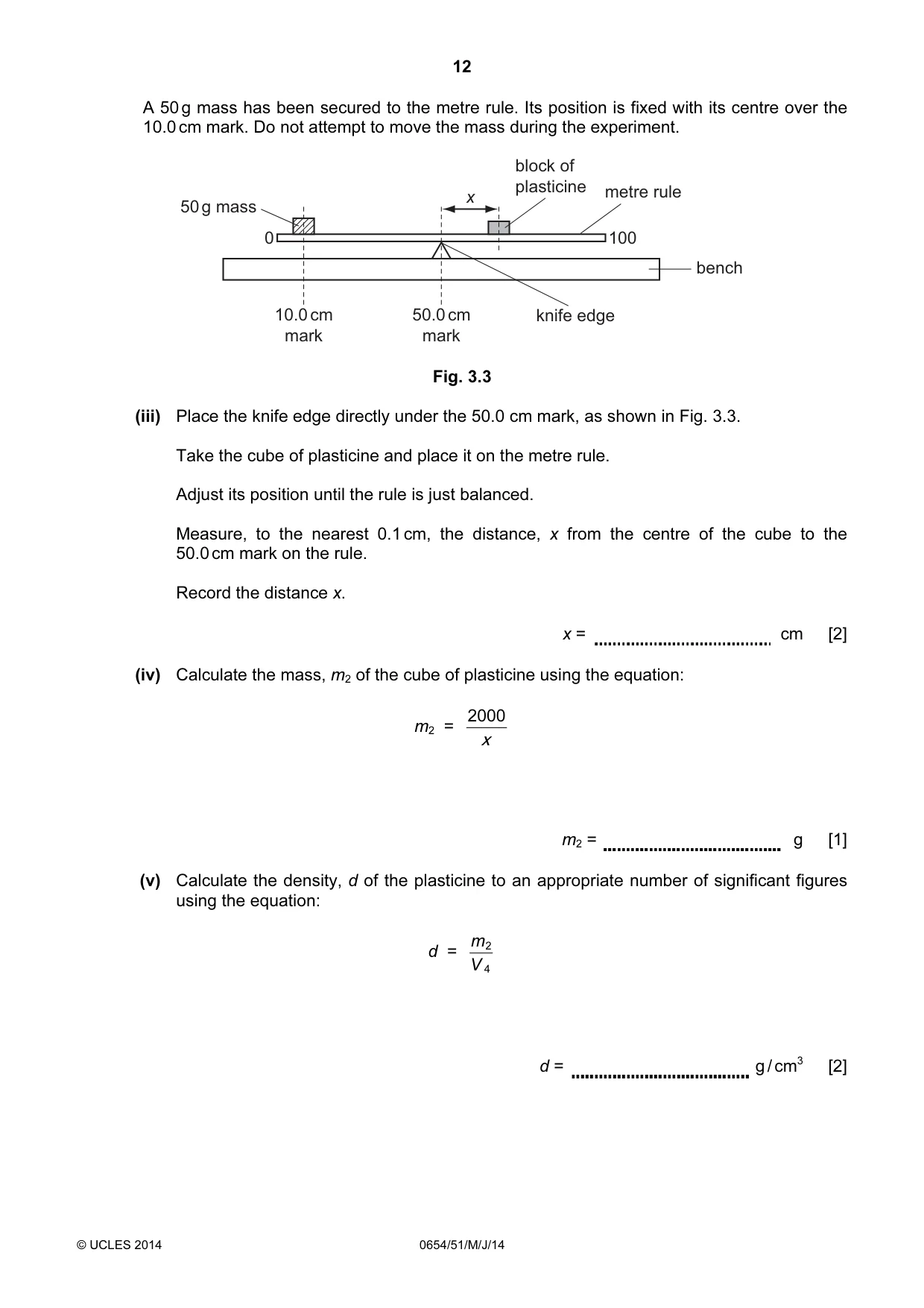 Cambridge IGCSE Sciences - Co-ordinated (Double) 0654 2014 May/June Paper 5 · Variant 1 question paper, page 12 of 16
