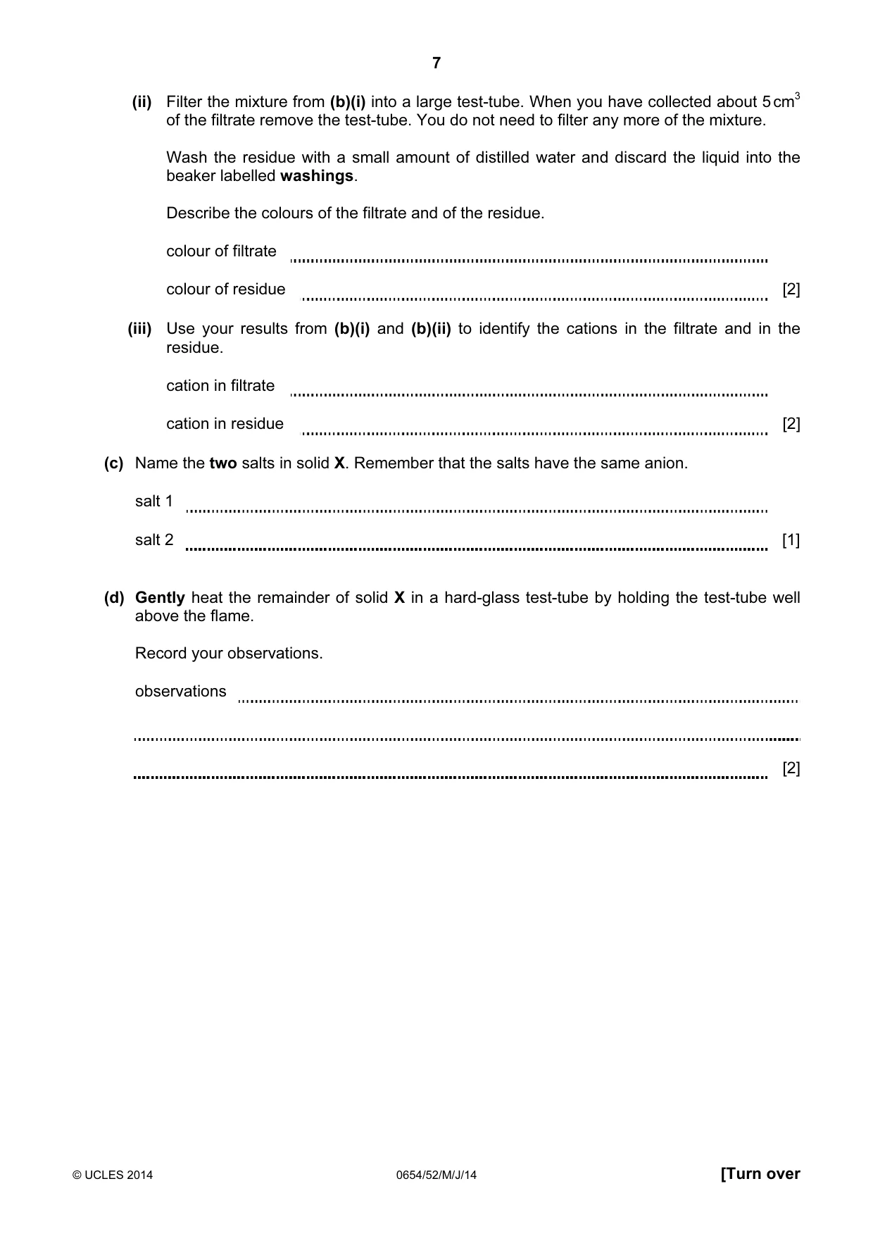 Cambridge IGCSE Sciences - Co-ordinated (Double) 0654 2014 May/June Paper 5 · Variant 2 question paper, page 7 of 12