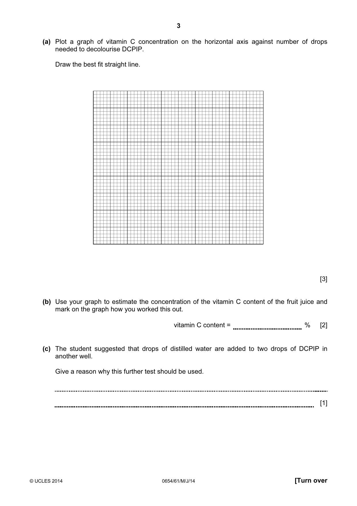 Cambridge IGCSE Sciences - Co-ordinated (Double) 0654 2014 May/June Paper 6 · Variant 1 question paper, page 3 of 20