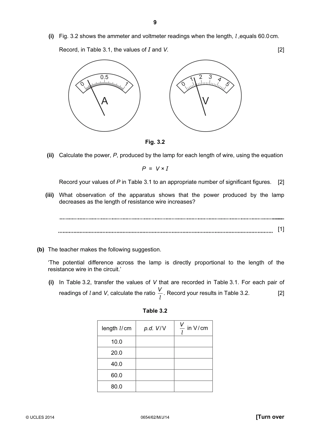 Cambridge IGCSE Sciences - Co-ordinated (Double) 0654 2014 May/June Paper 6 · Variant 2 question paper, page 9 of 20