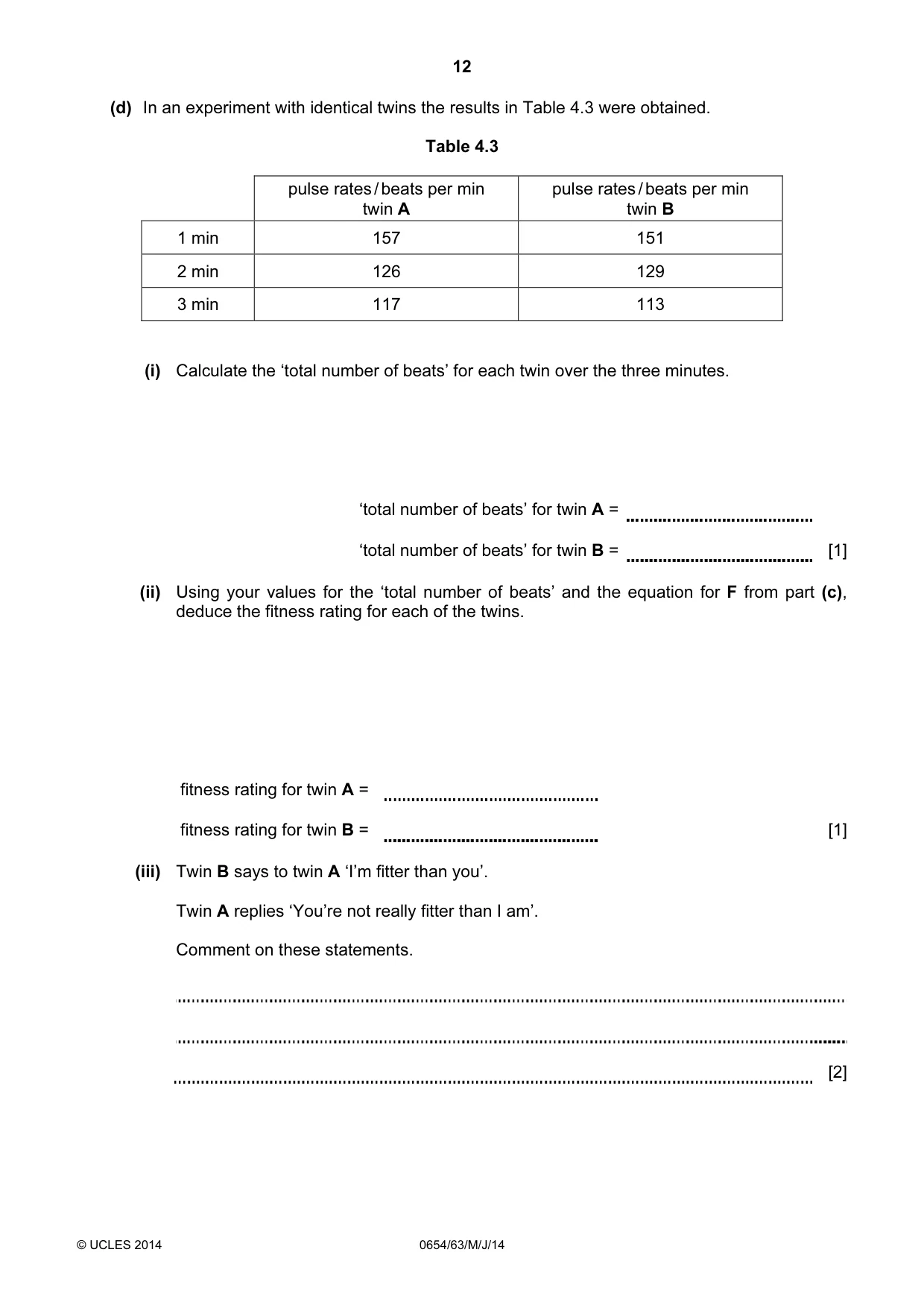 Cambridge IGCSE Sciences - Co-ordinated (Double) 0654 2014 May/June Paper 6 · Variant 3 question paper, page 12 of 20