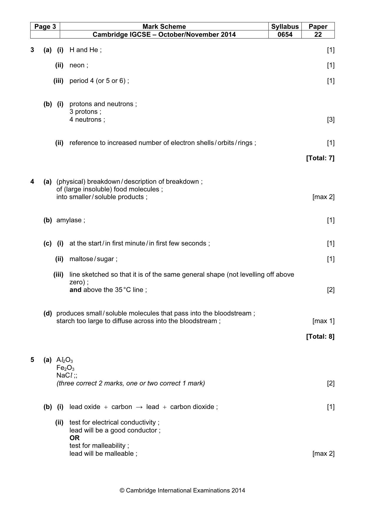 Mark scheme, page 3 of 7