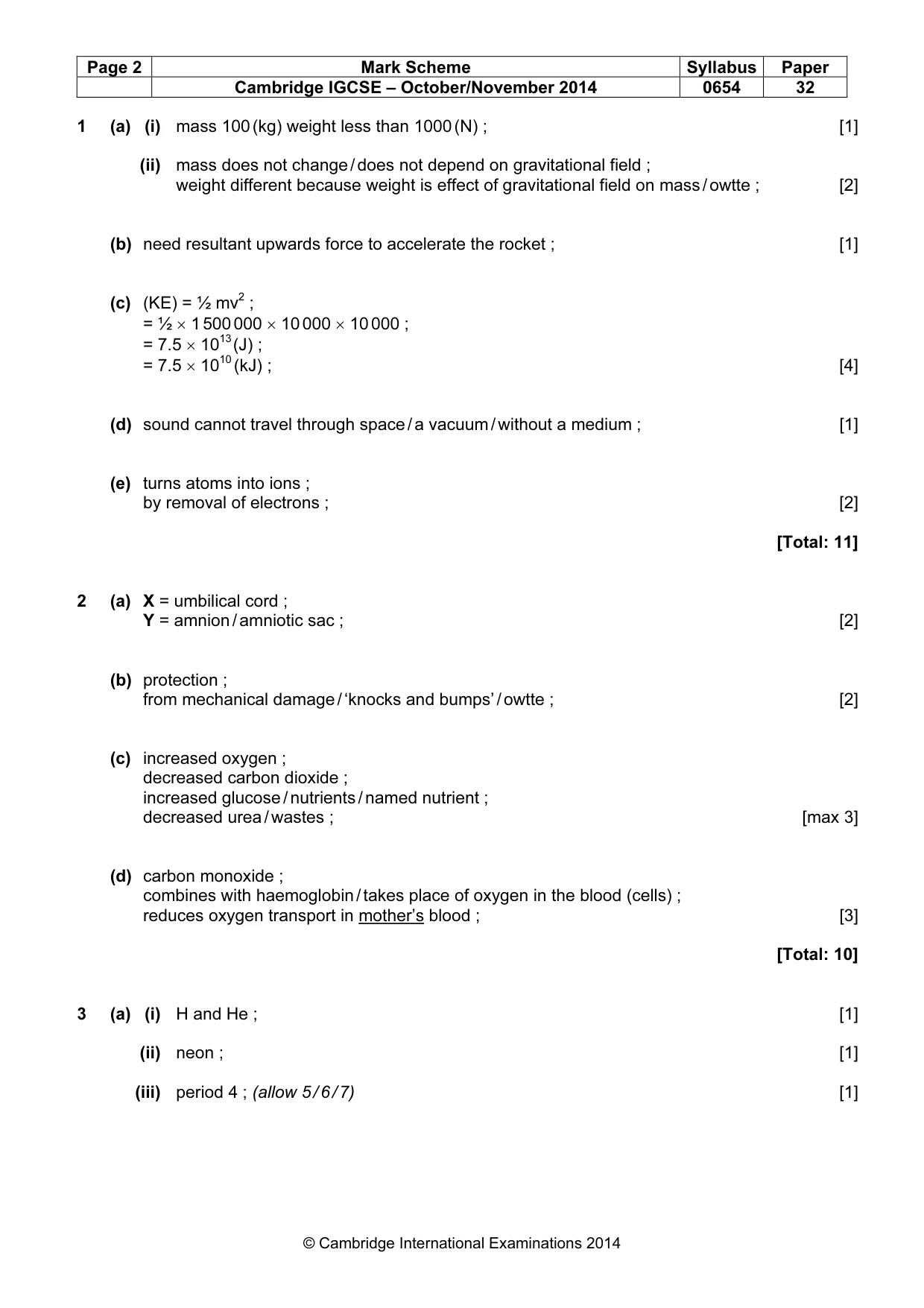 Mark scheme, page 2 of 7