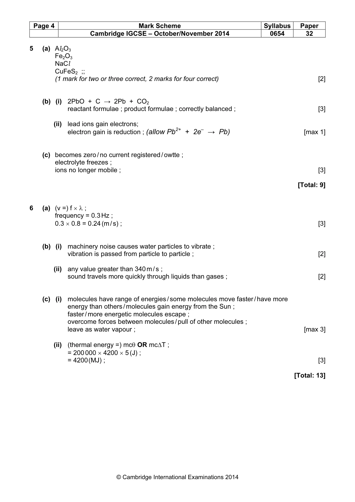 Mark scheme, page 4 of 7
