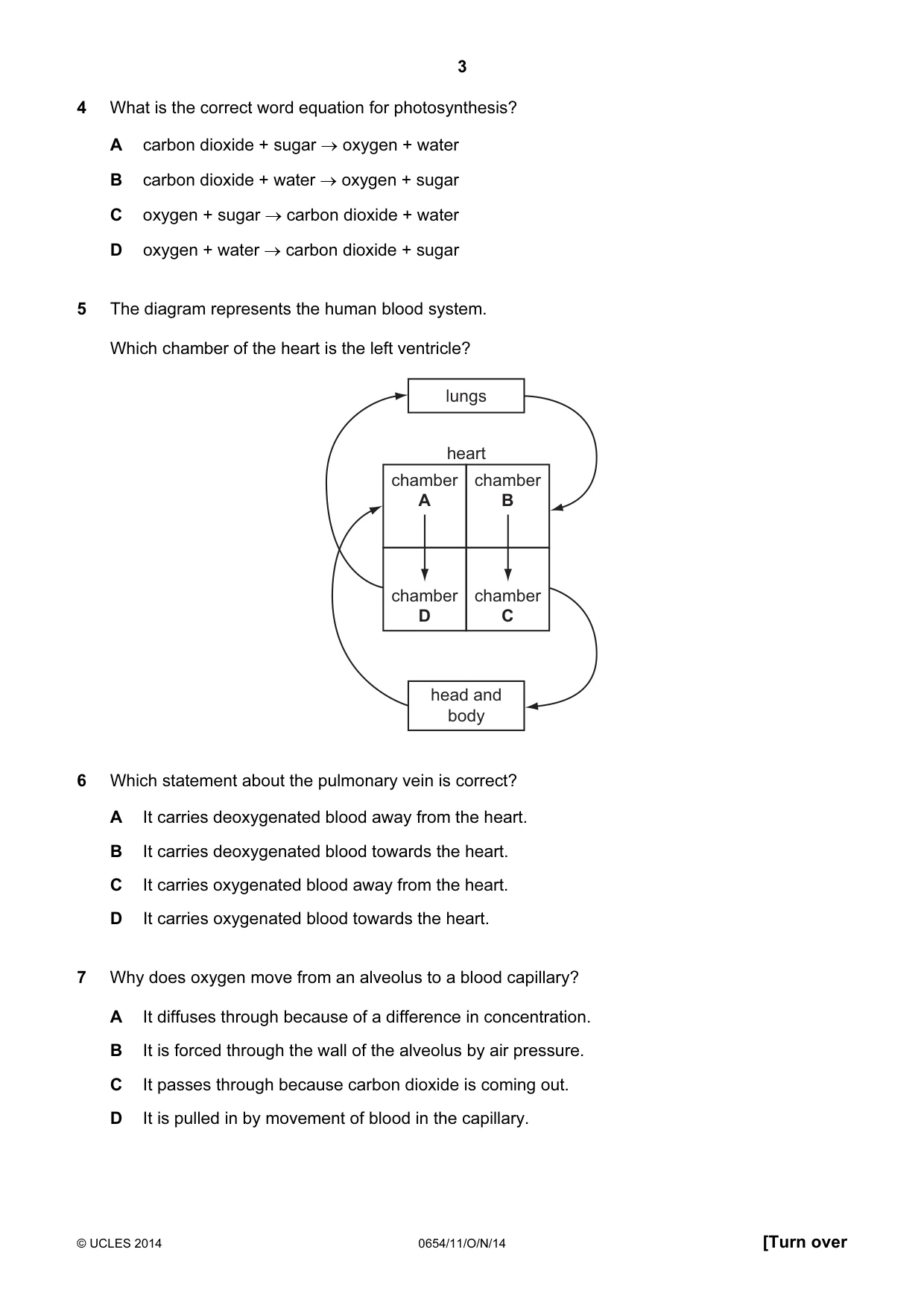 Cambridge IGCSE Sciences - Co-ordinated (Double) 0654 2014 Oct/Nov Paper 1 · Variant 1 question paper, page 3 of 20