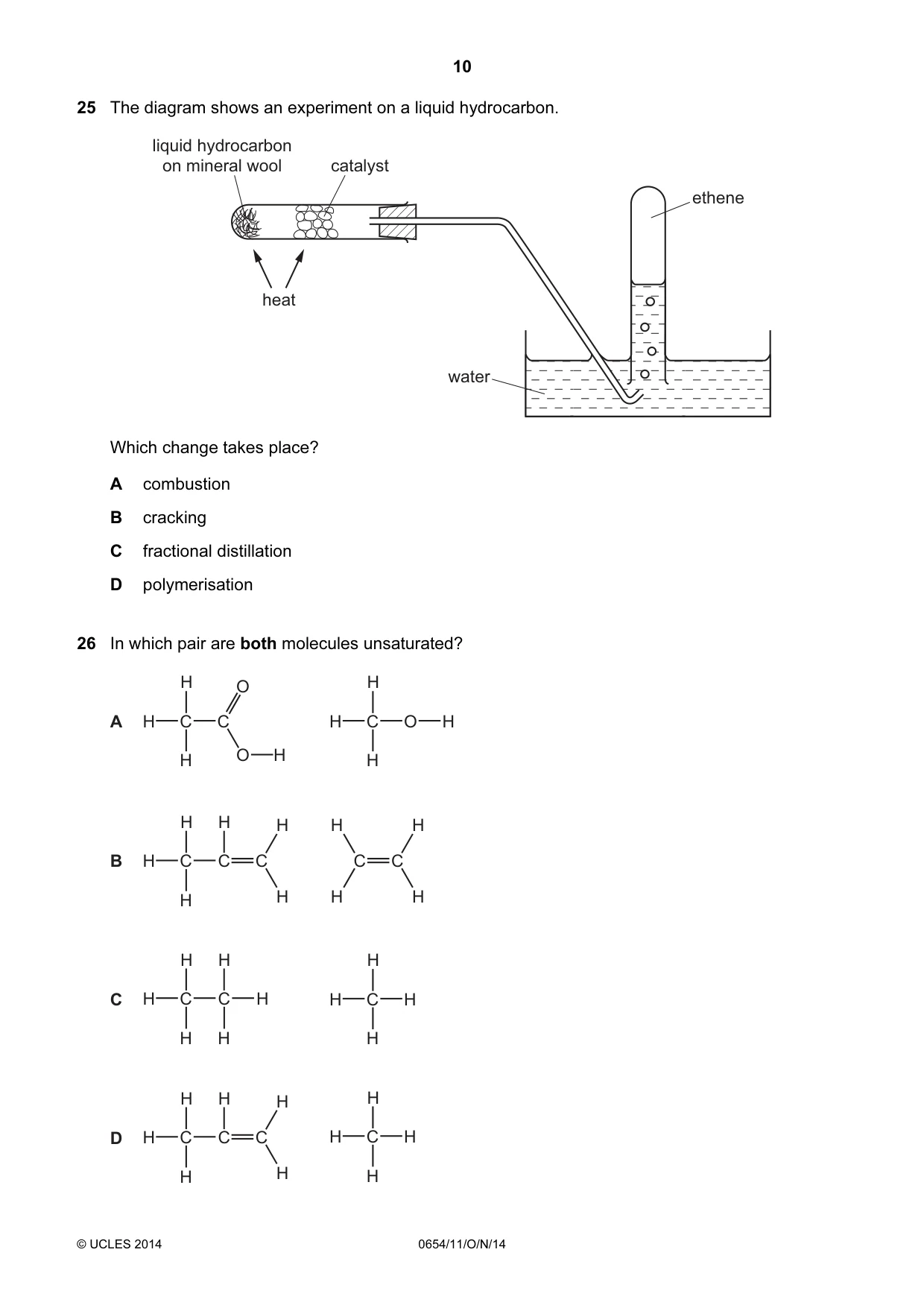 Cambridge IGCSE Sciences - Co-ordinated (Double) 0654 2014 Oct/Nov Paper 1 · Variant 1 question paper, page 10 of 20