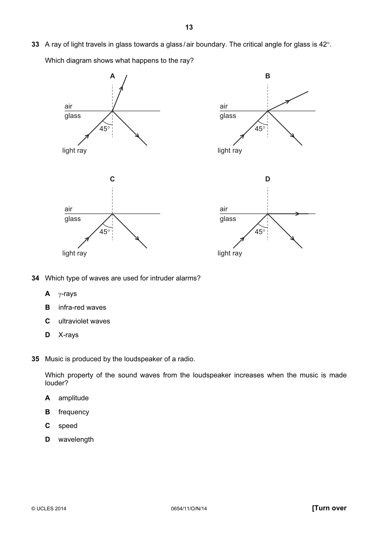 Cambridge IGCSE Sciences - Co-ordinated (Double) 0654 2014 Oct/Nov Paper 1 · Variant 1 question paper, page 13 of 20