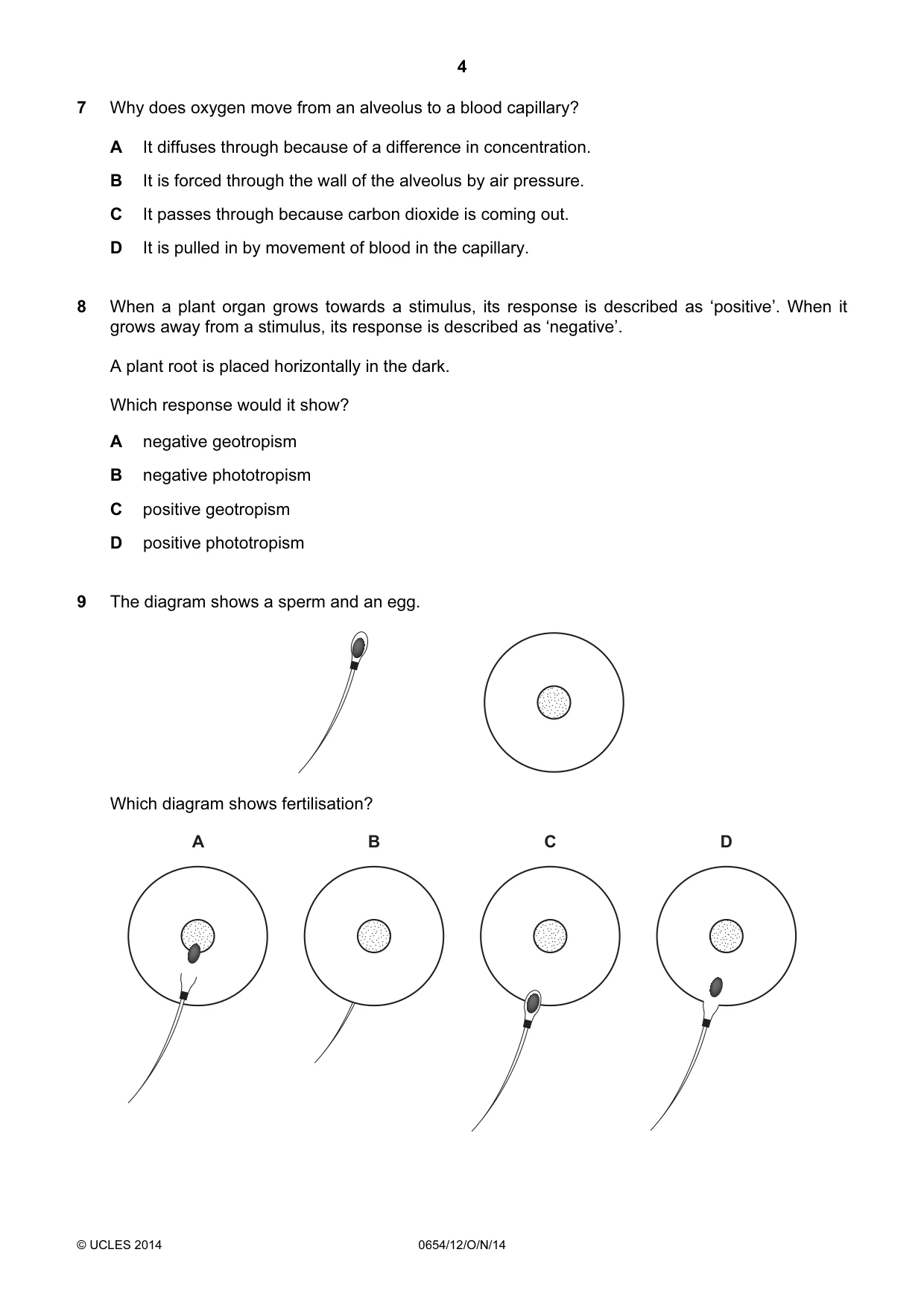Cambridge IGCSE Sciences - Co-ordinated (Double) 0654 2014 Oct/Nov Paper 1 · Variant 2 question paper, page 4 of 20