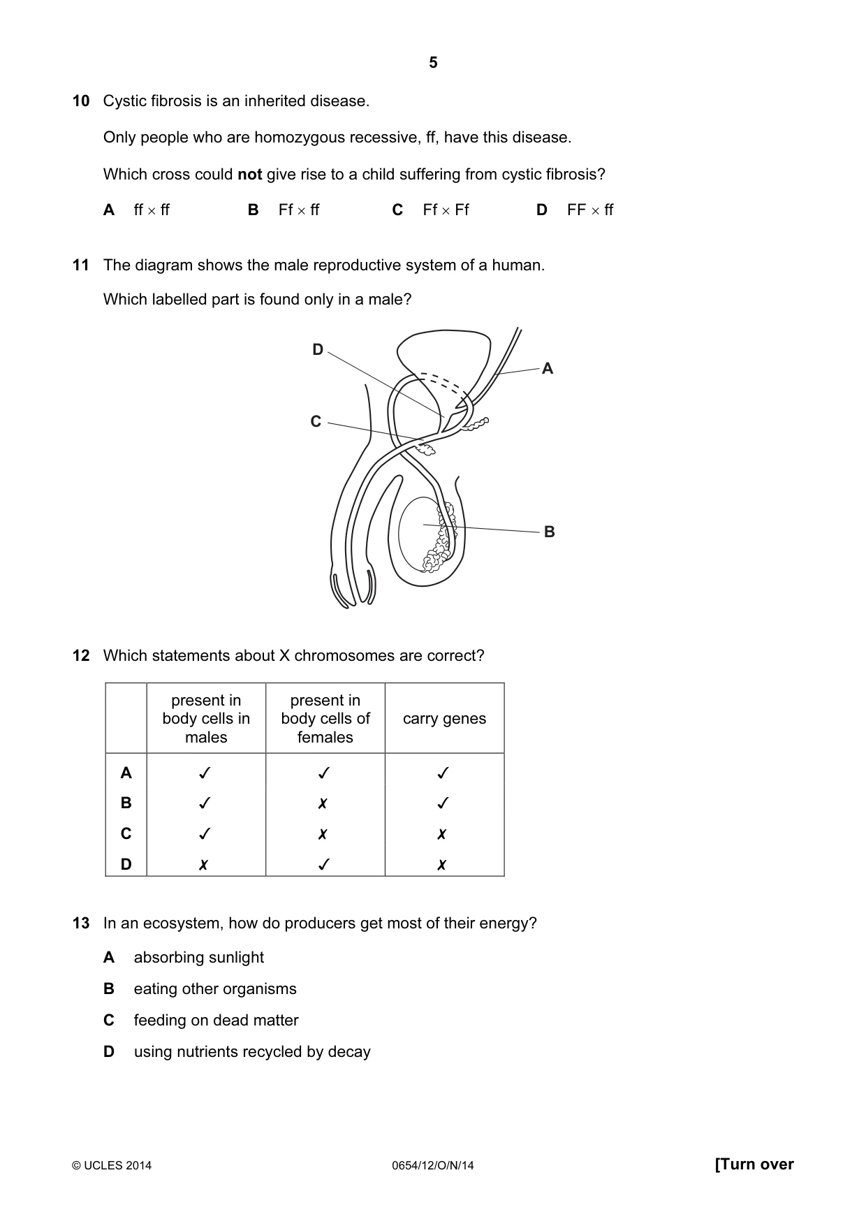 Cambridge IGCSE Sciences - Co-ordinated (Double) 0654 2014 Oct/Nov Paper 1 · Variant 2 question paper, page 5 of 20