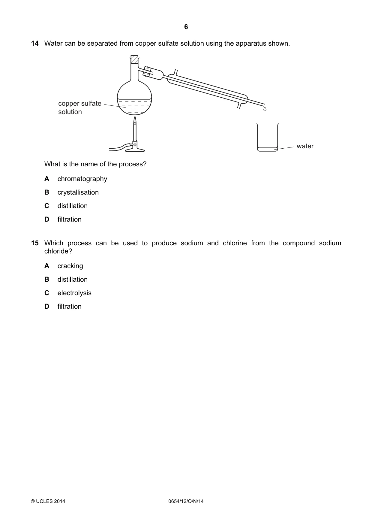 Cambridge IGCSE Sciences - Co-ordinated (Double) 0654 2014 Oct/Nov Paper 1 · Variant 2 question paper, page 6 of 20