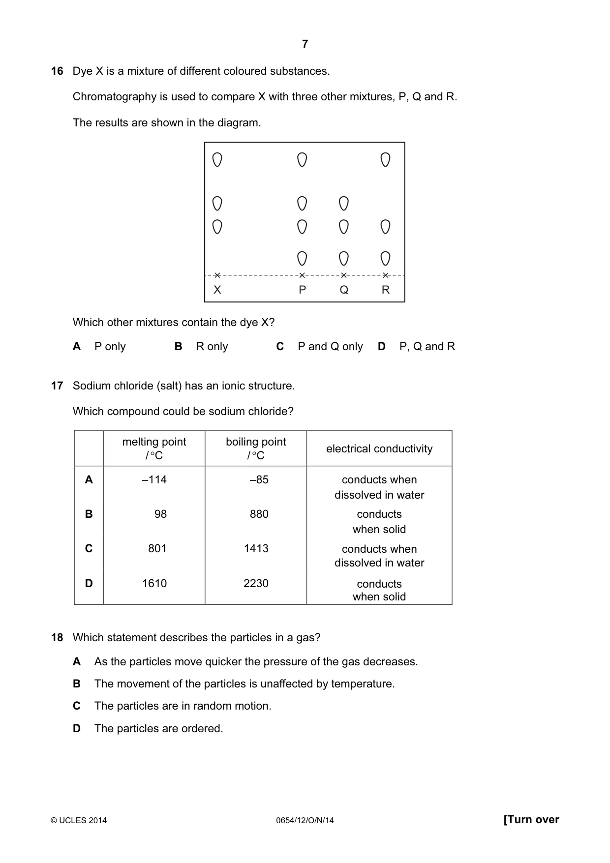 Cambridge IGCSE Sciences - Co-ordinated (Double) 0654 2014 Oct/Nov Paper 1 · Variant 2 question paper, page 7 of 20