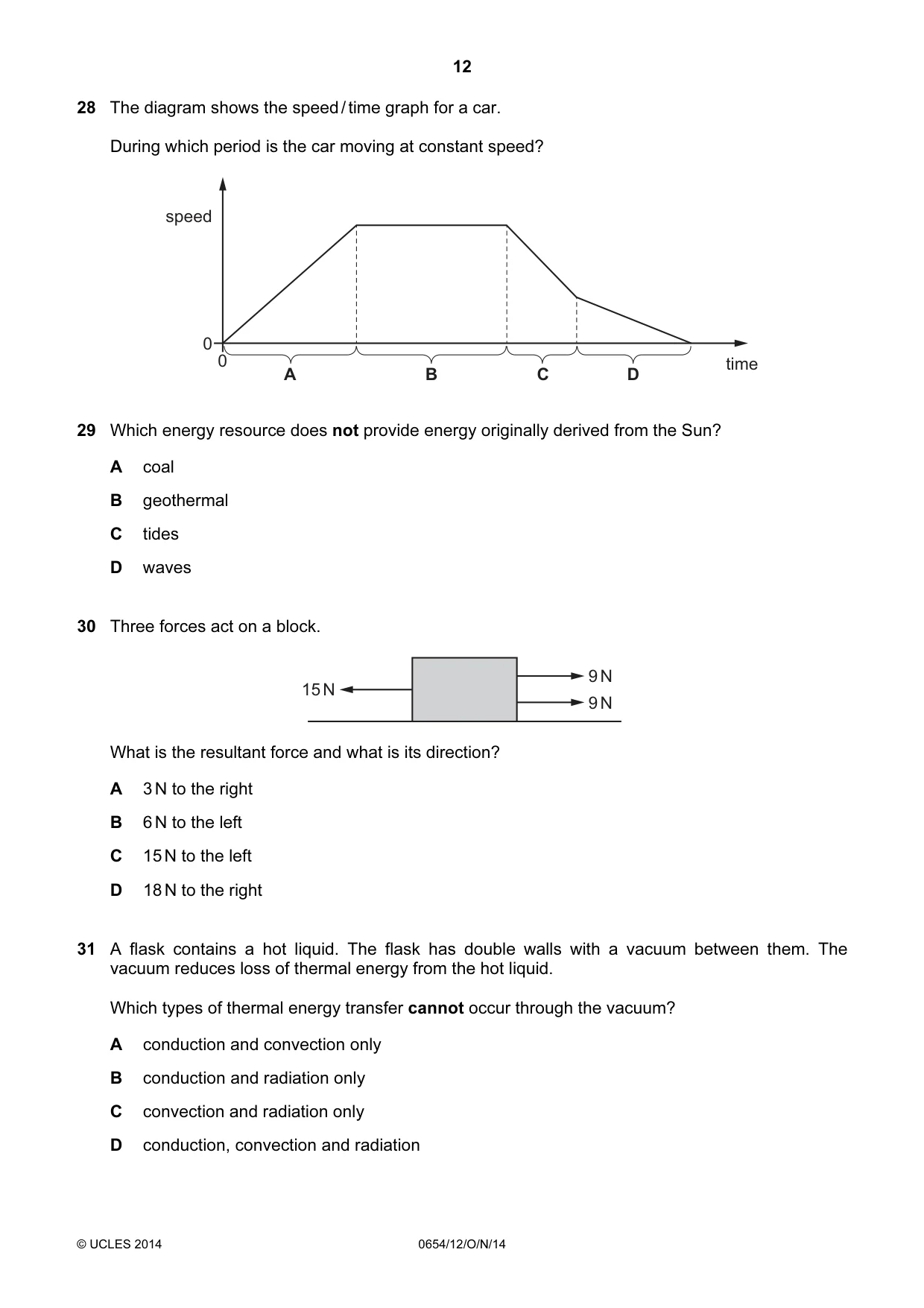Cambridge IGCSE Sciences - Co-ordinated (Double) 0654 2014 Oct/Nov Paper 1 · Variant 2 question paper, page 12 of 20