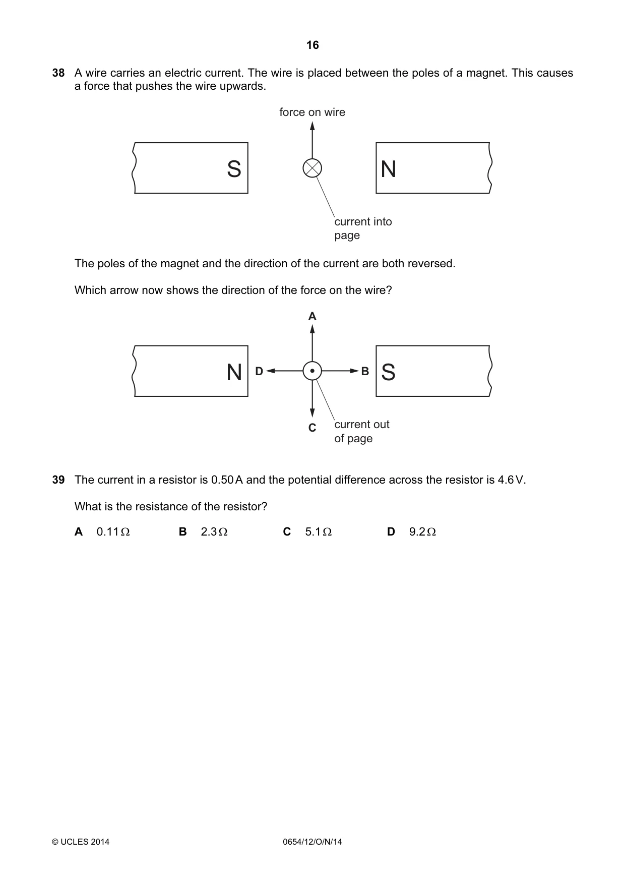 Cambridge IGCSE Sciences - Co-ordinated (Double) 0654 2014 Oct/Nov Paper 1 · Variant 2 question paper, page 16 of 20